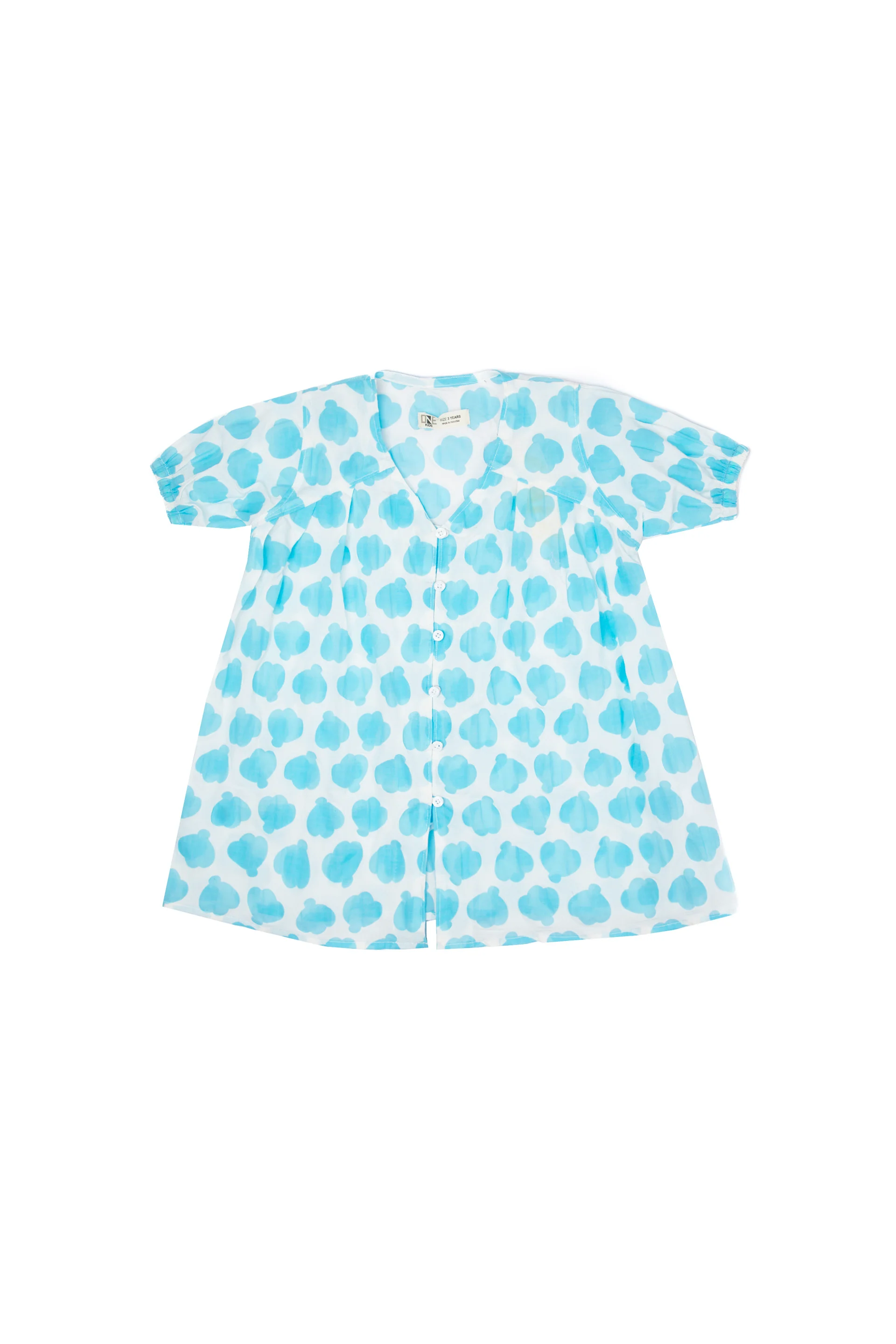 Printed Dress White/Blue - Image 6