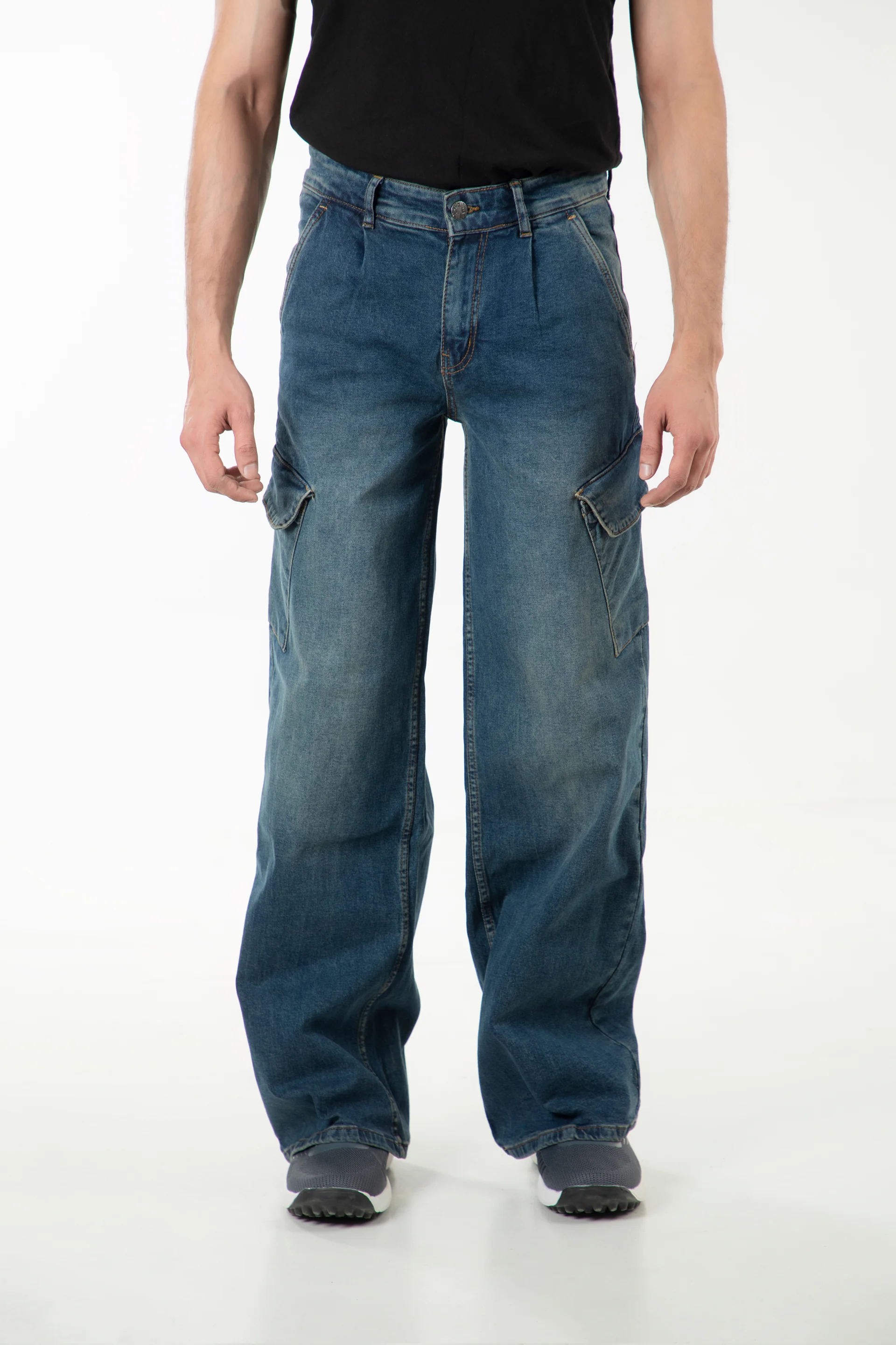 Washed Wide Leg Jeans - Image 4