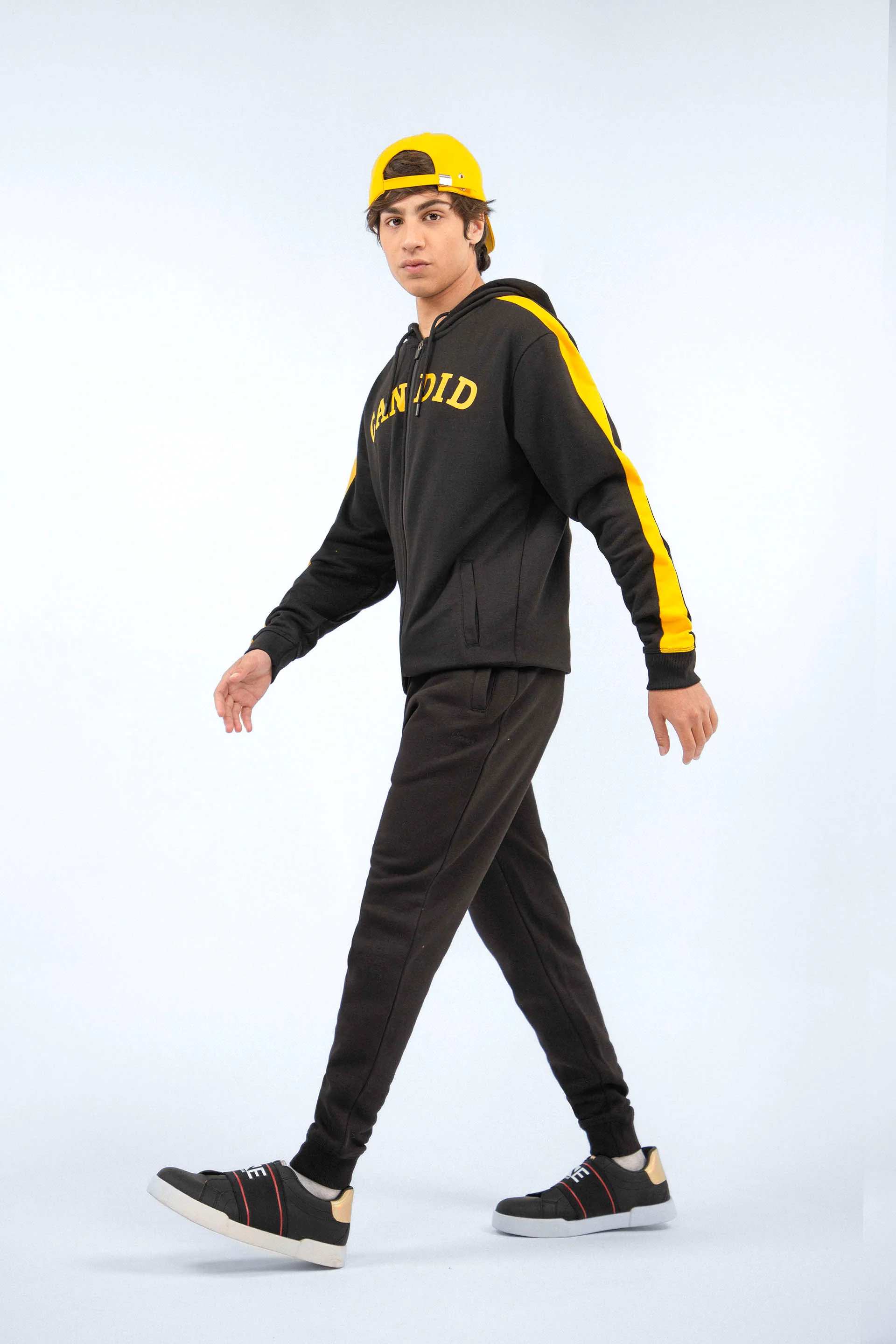 Panel Zipper Hoodie Black - Image 2