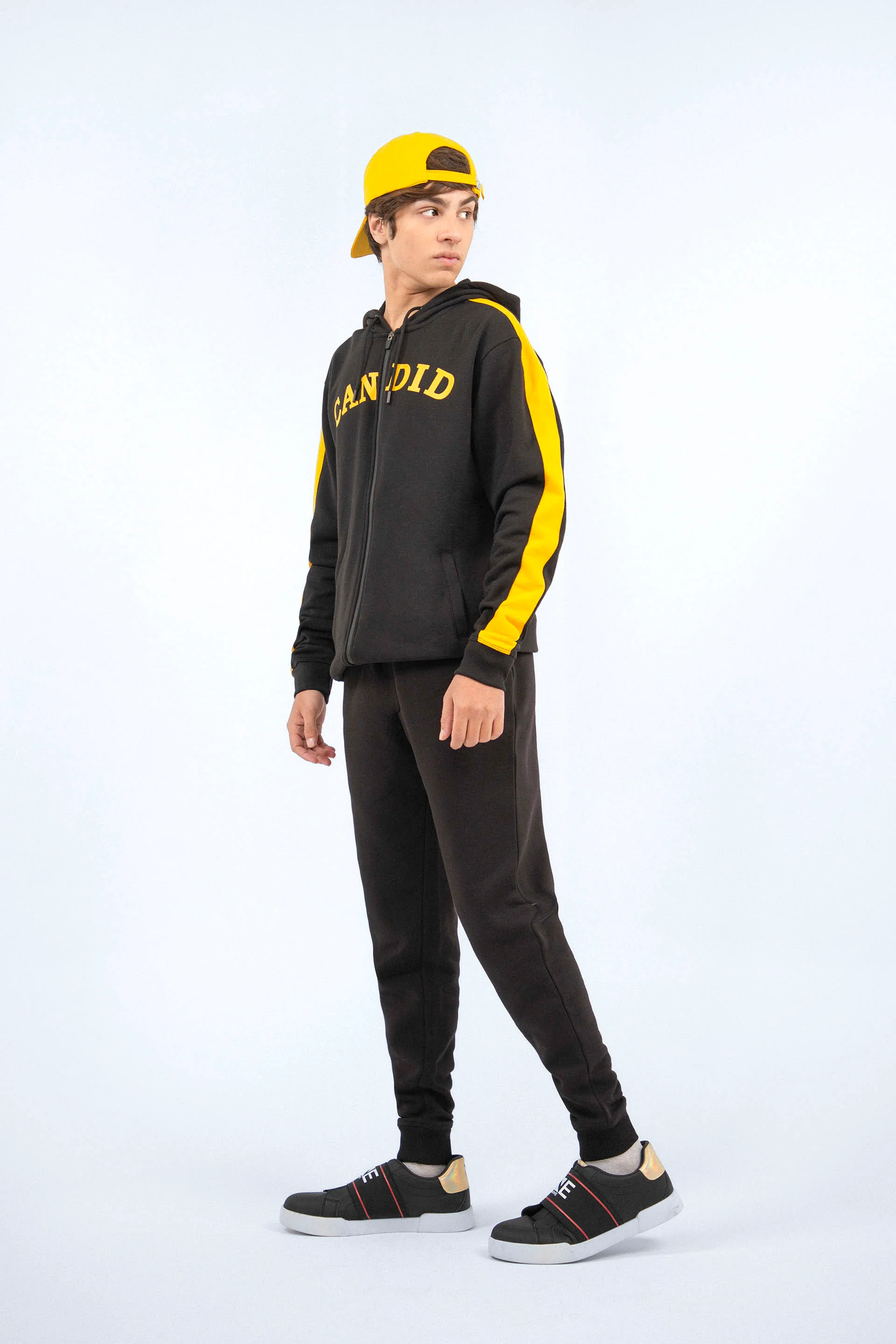 Panel Zipper Hoodie Black - Image 4