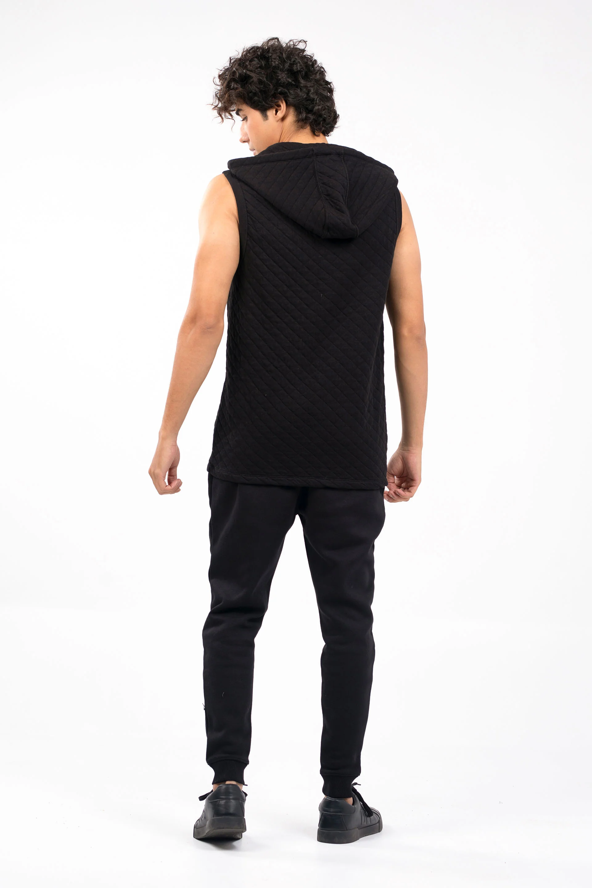 Sleeve Less Quilted Hoodie - Image 3
