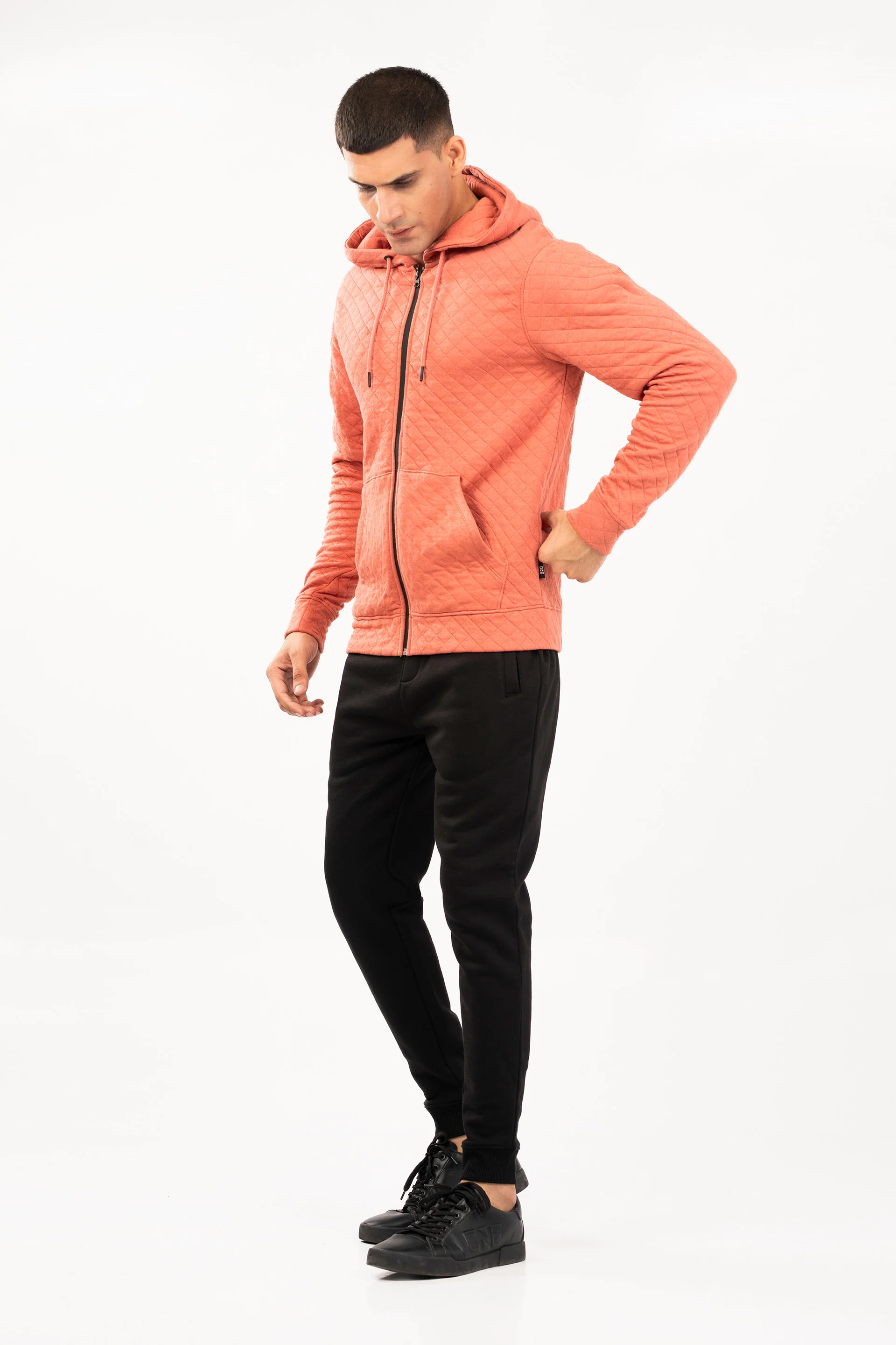 Quilted Zipper Hoodie - Image 2