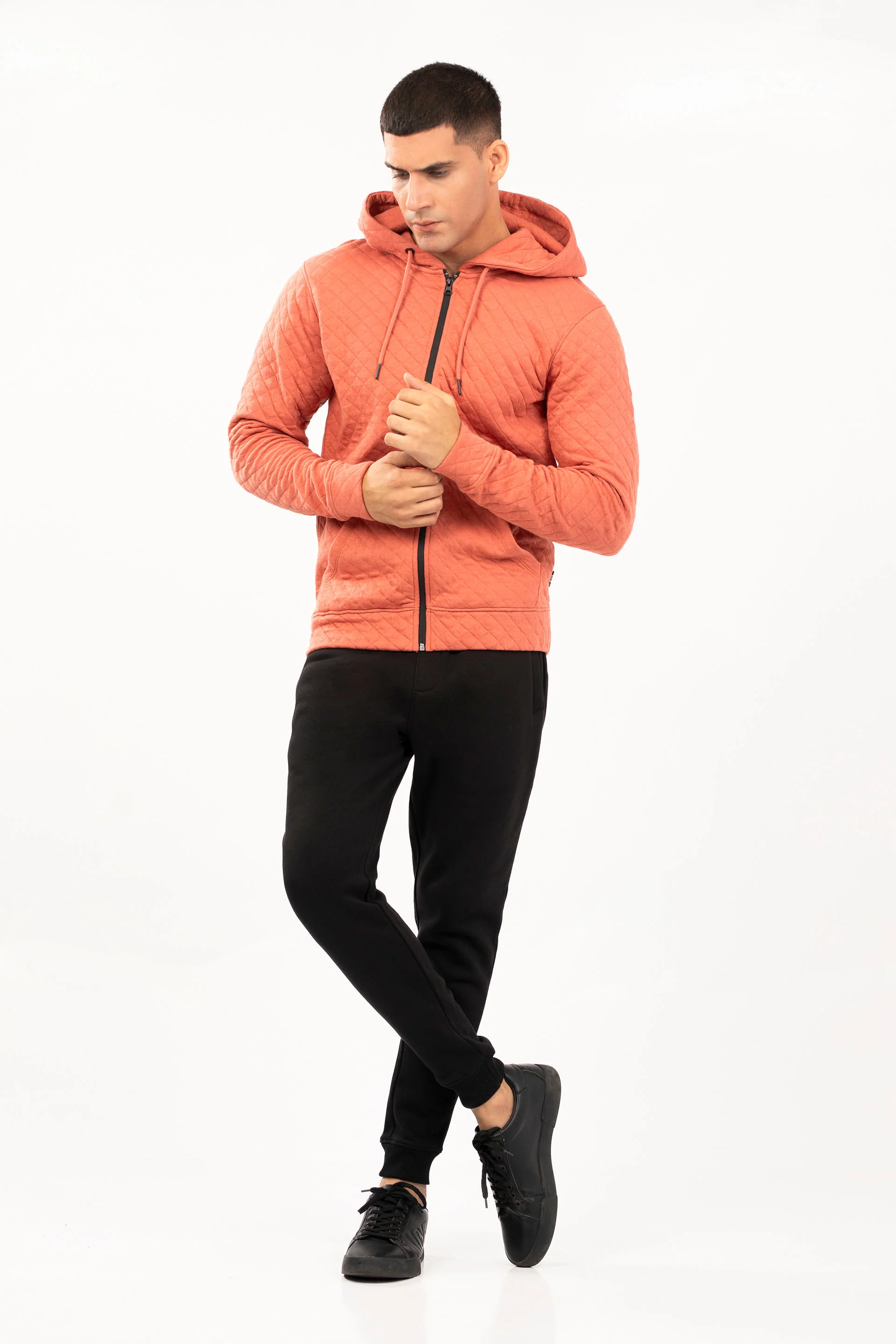 Quilted Zipper Hoodie - Image 4