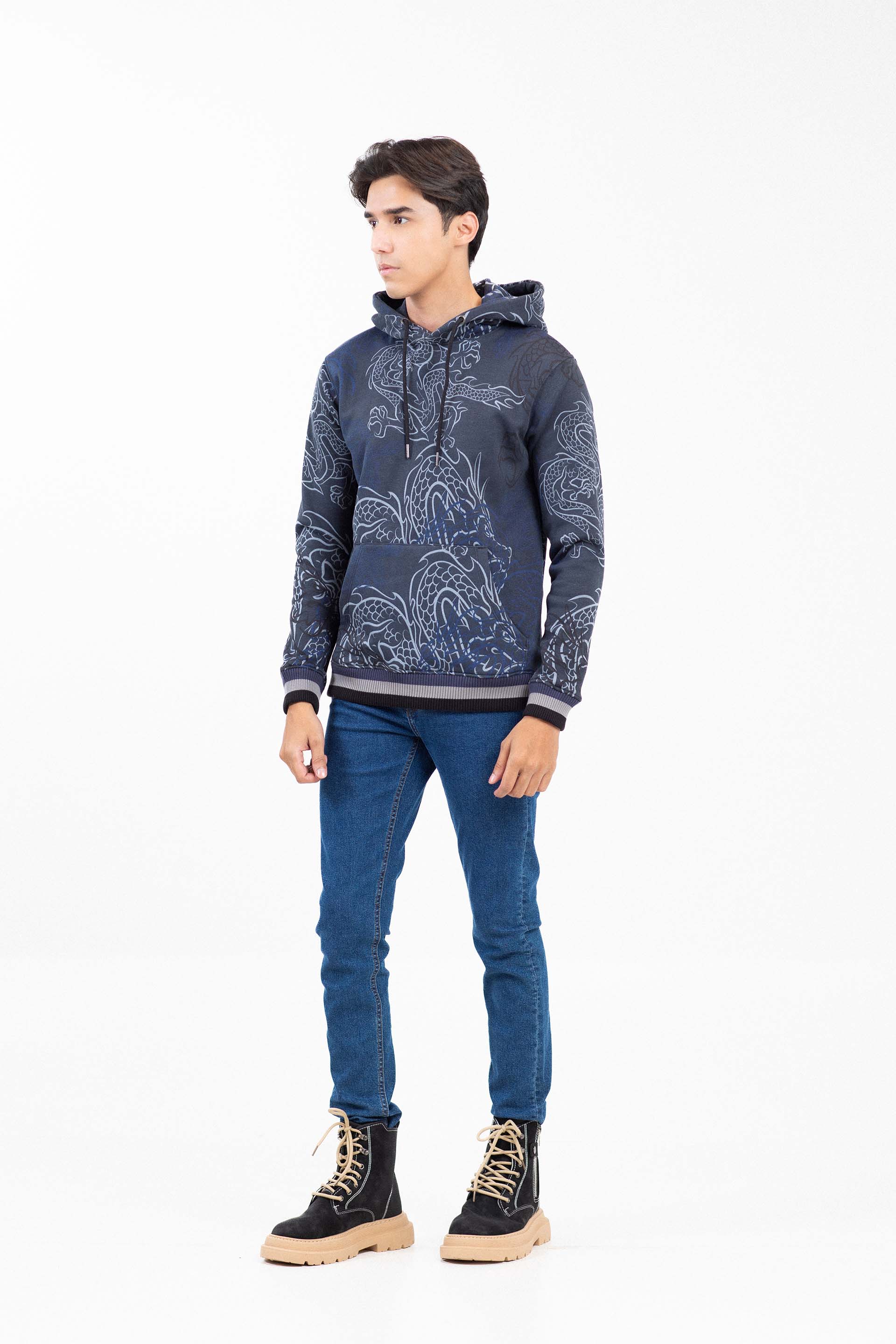 Printed Pullover Hoodie - Image 3