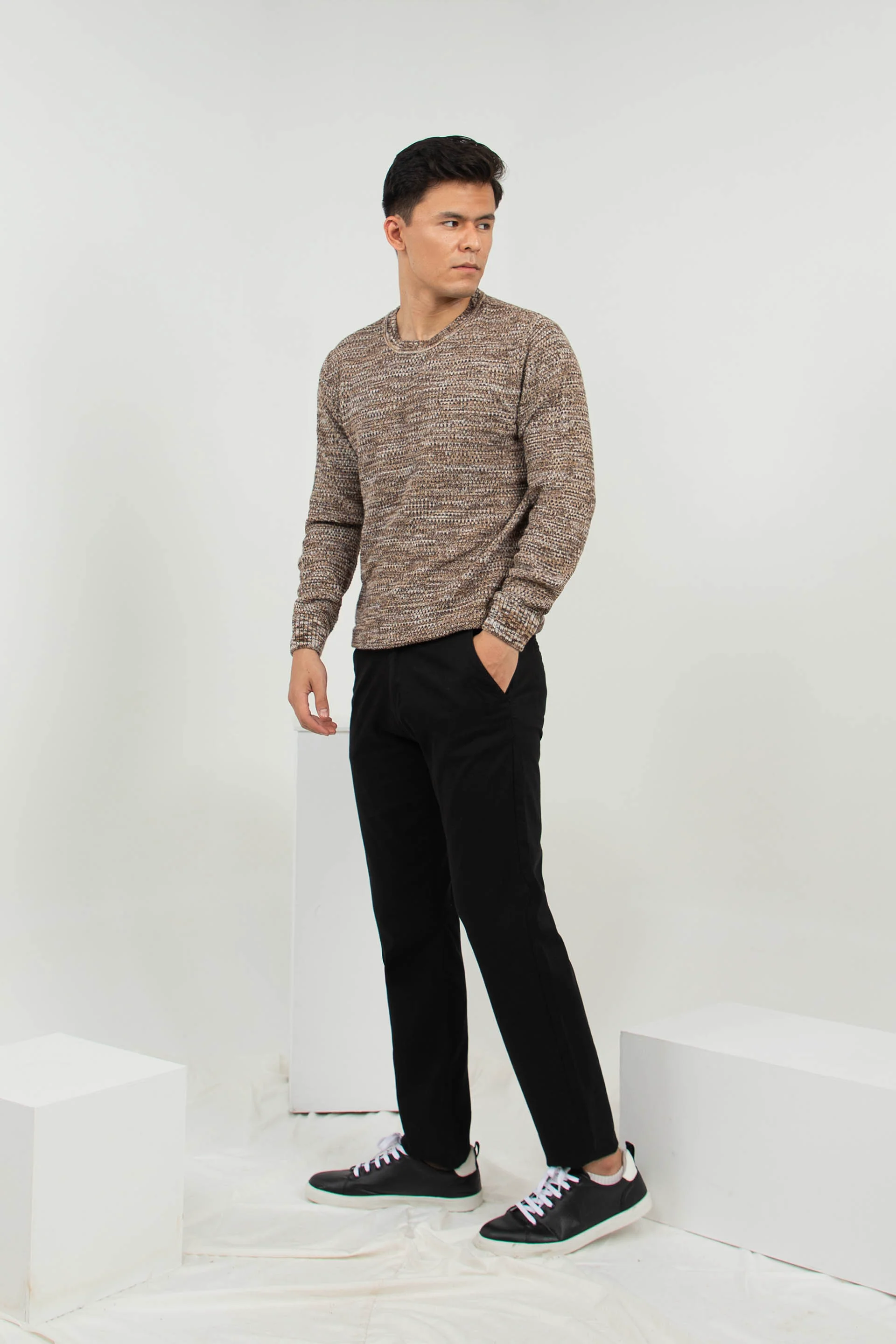 Textured Sweater Brown - Image 2