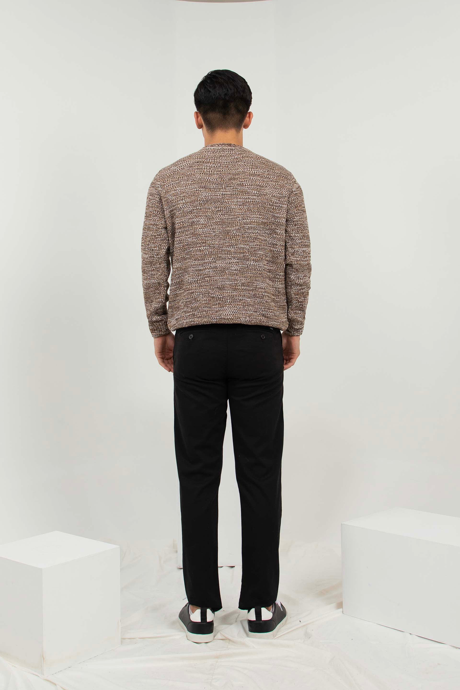 Textured Sweater Brown - Image 4