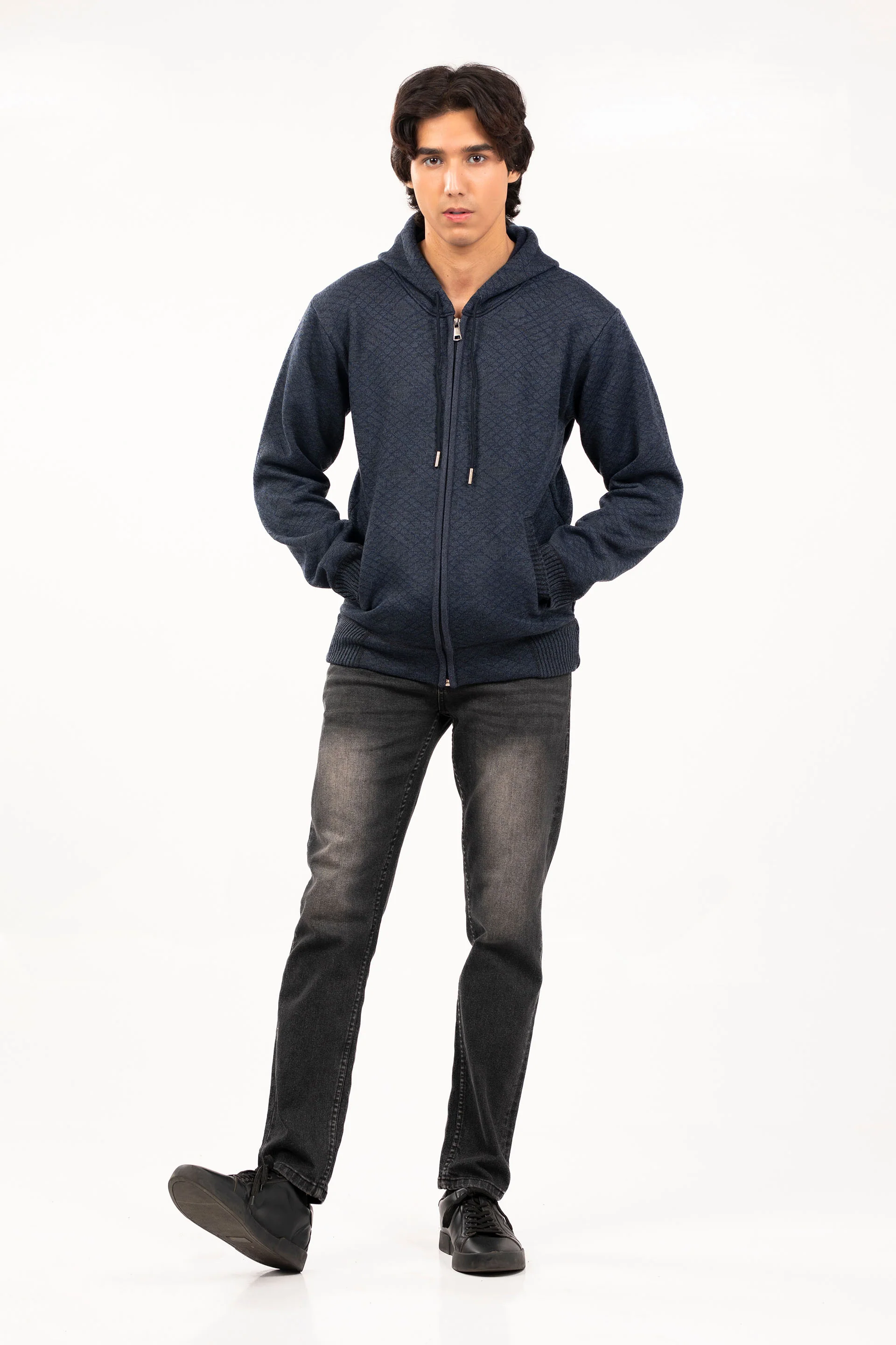Hooded Zipper Sweater - Image 2