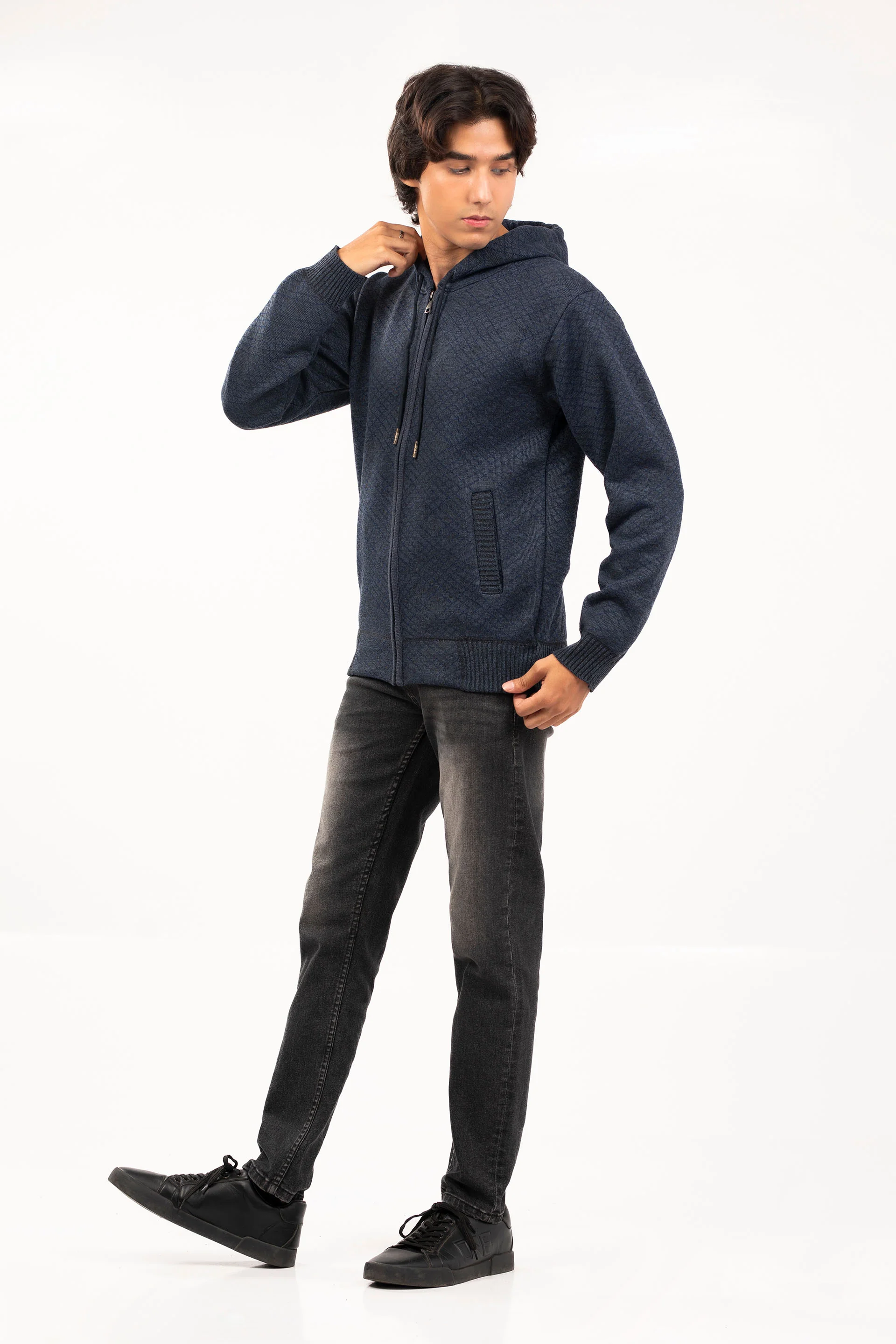 Hooded Zipper Sweater - Image 3