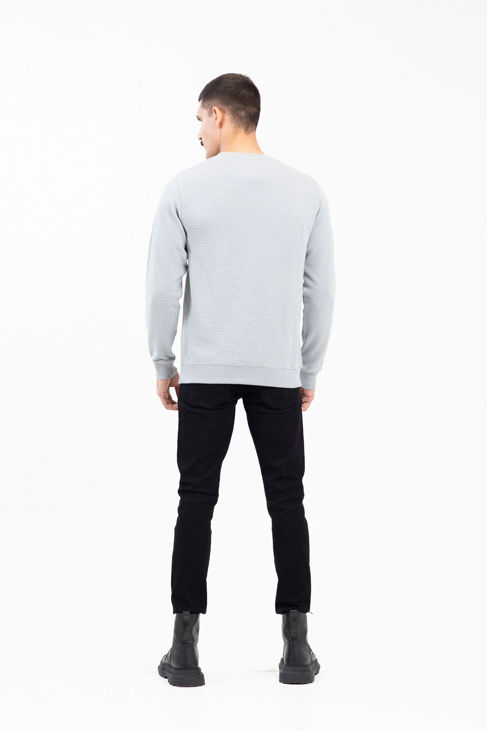 Basic Textured Sweatshirt - Image 4