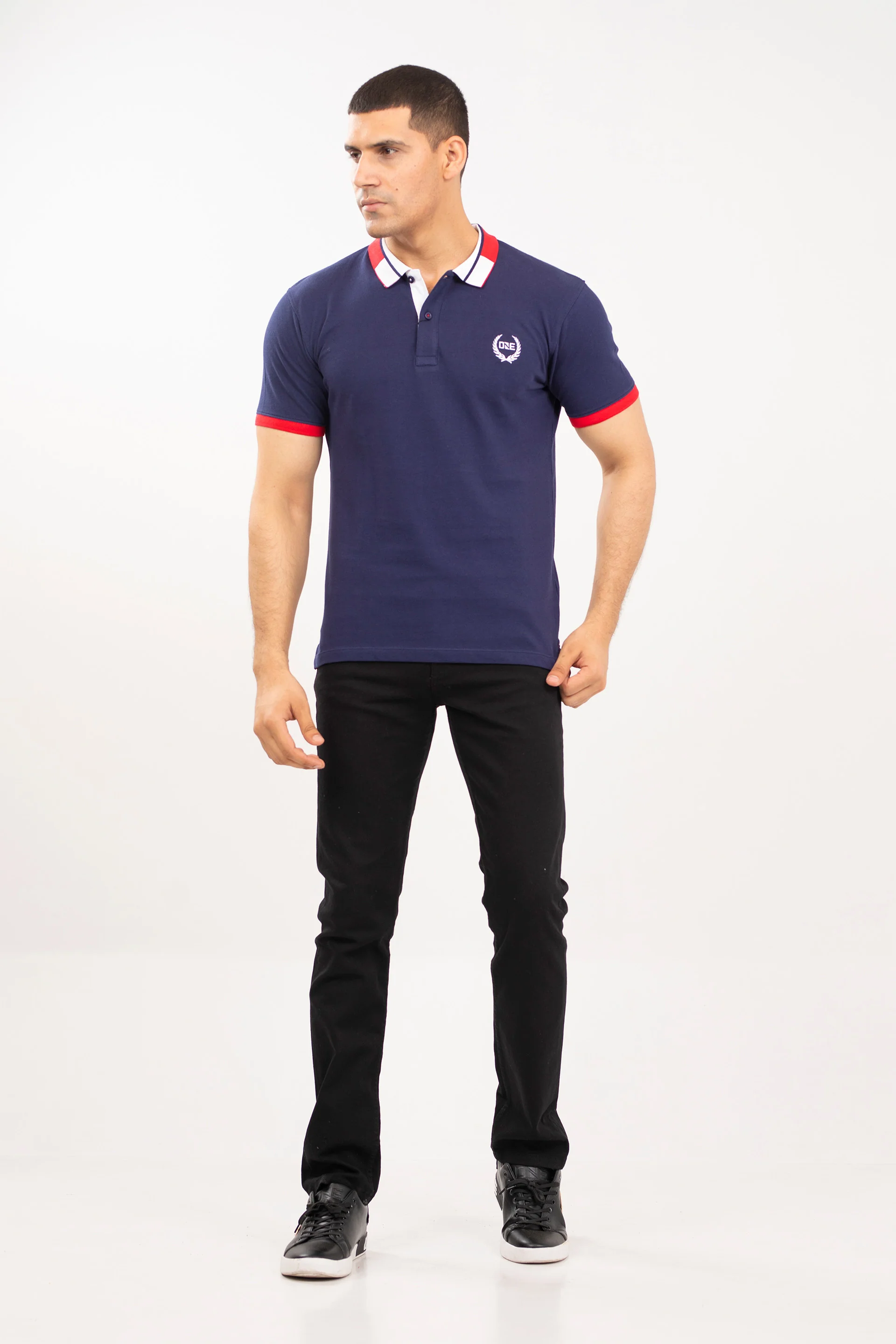 Contrasting Collar Polo