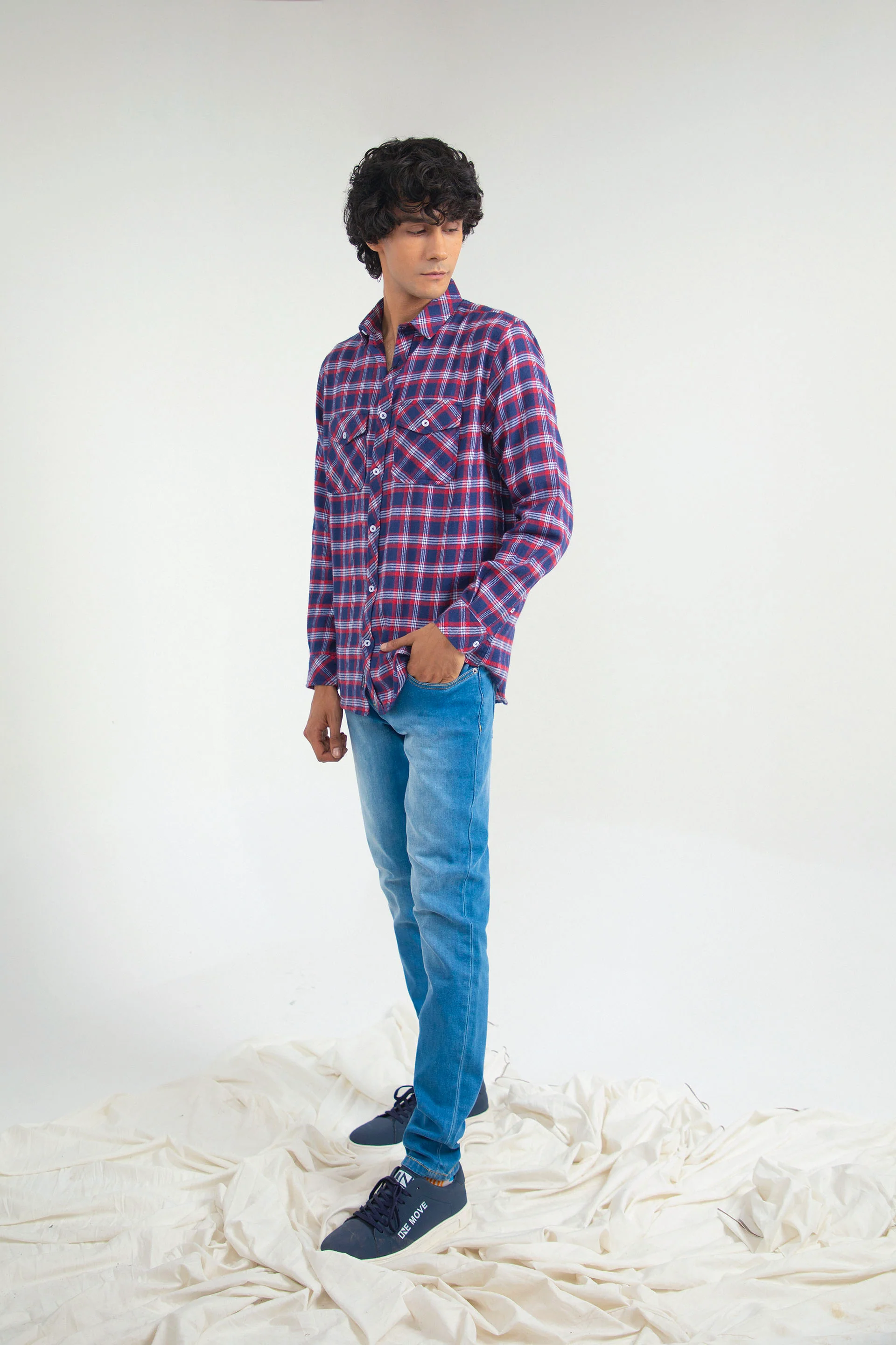 Flannel Shirt Red/Blue - Image 2