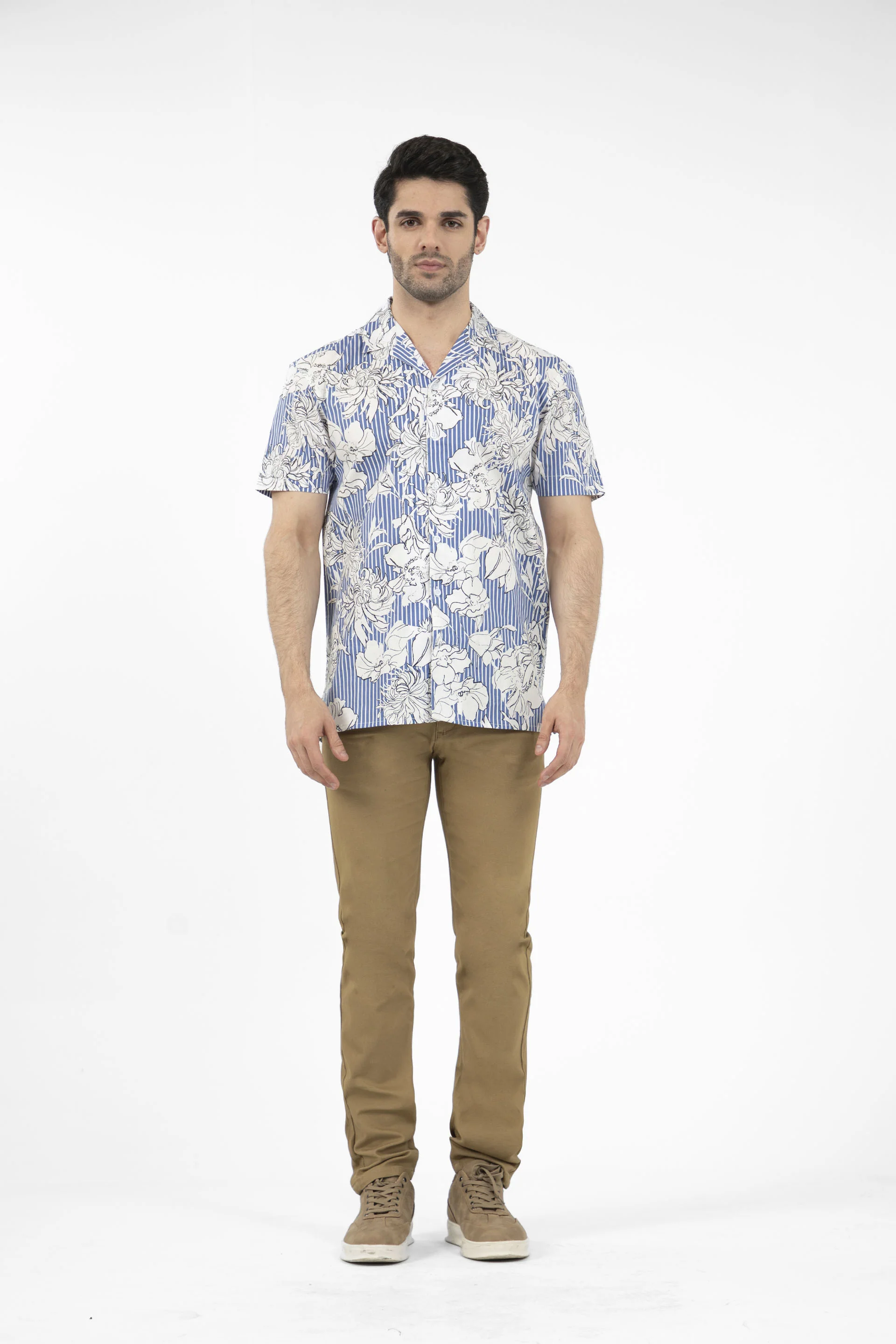 Floral Shirt Blue/White - Image 2