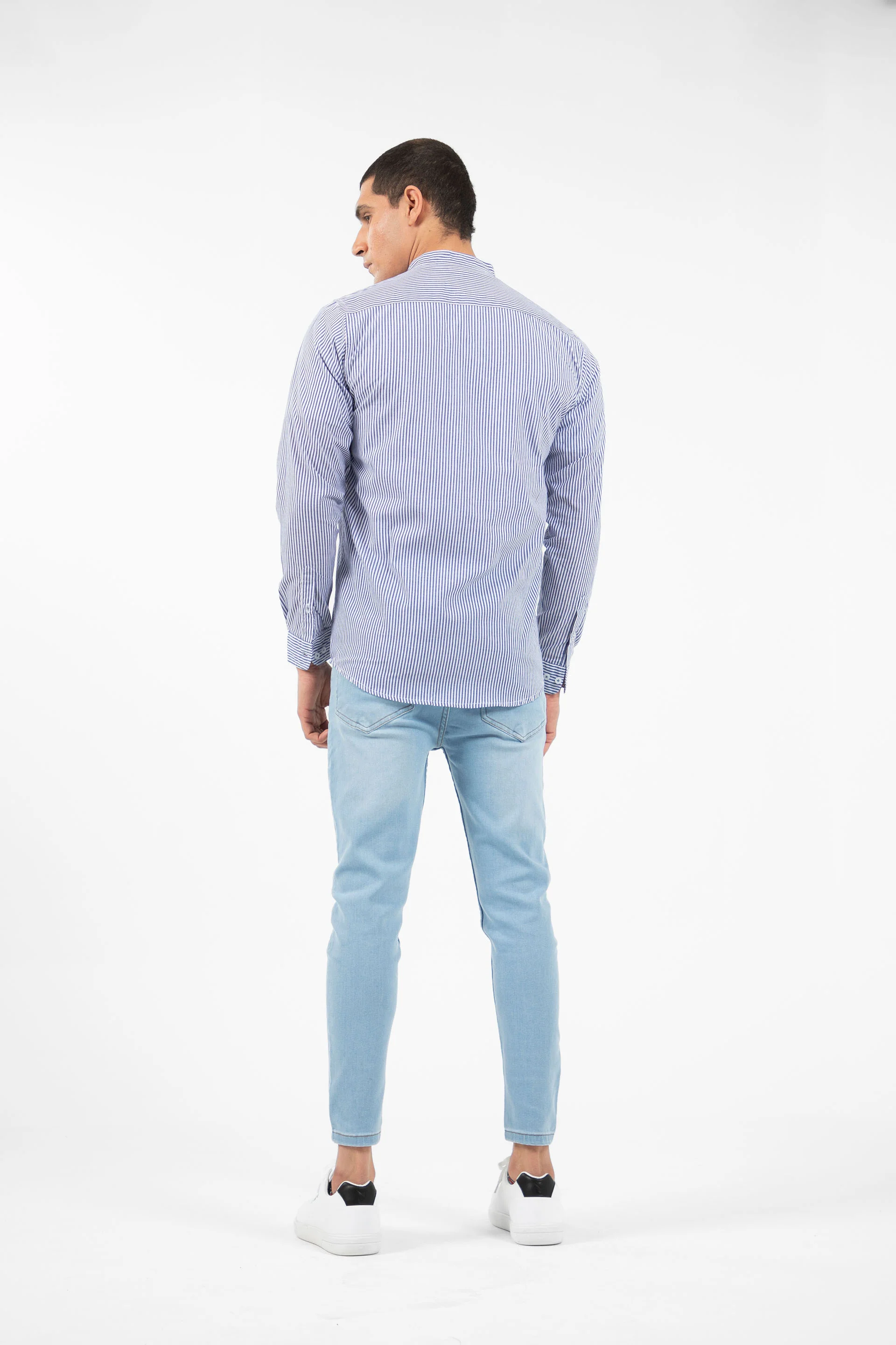 Embroidery Shirt Navy/White - Image 6