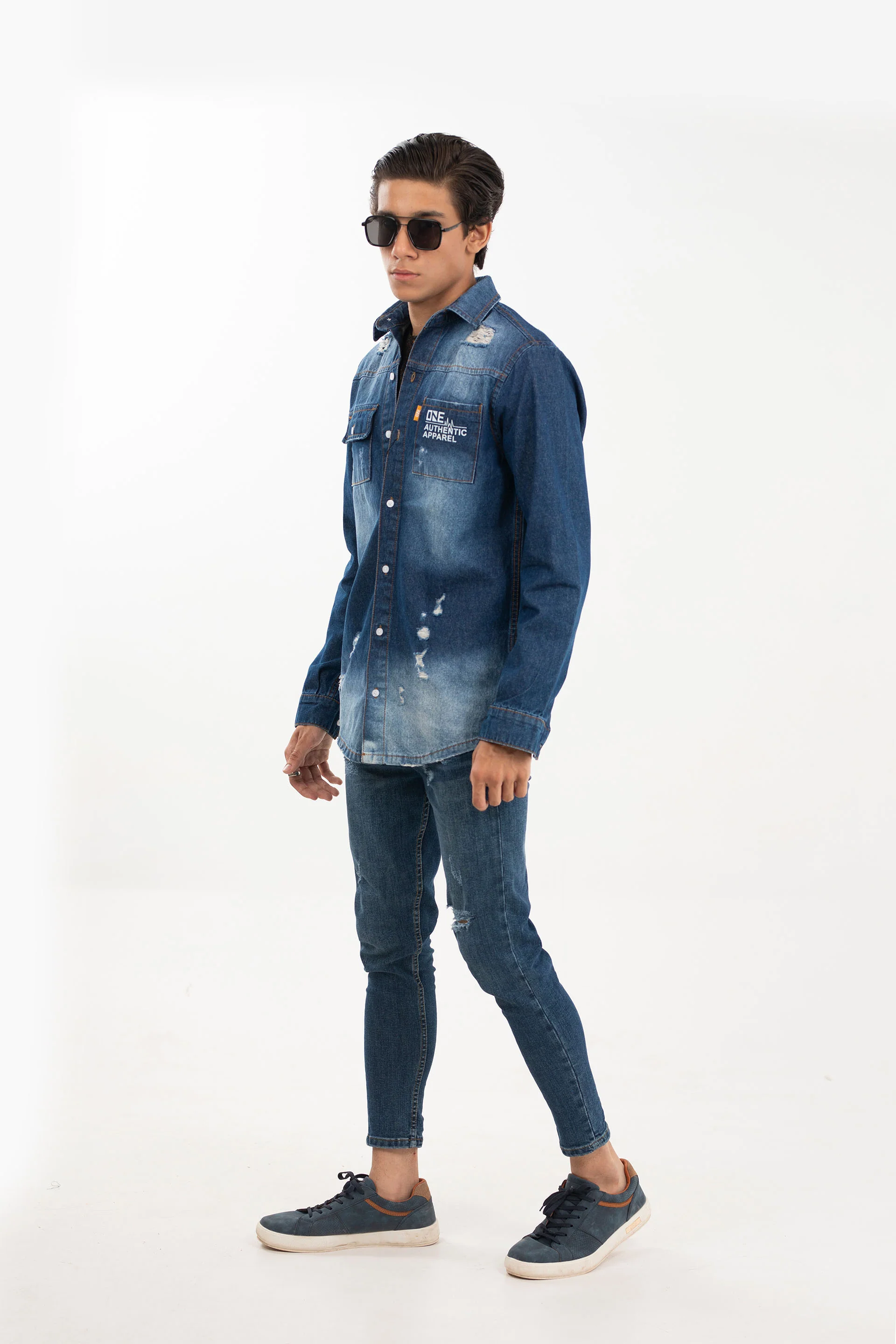 Printed Denim Shirt - Image 4