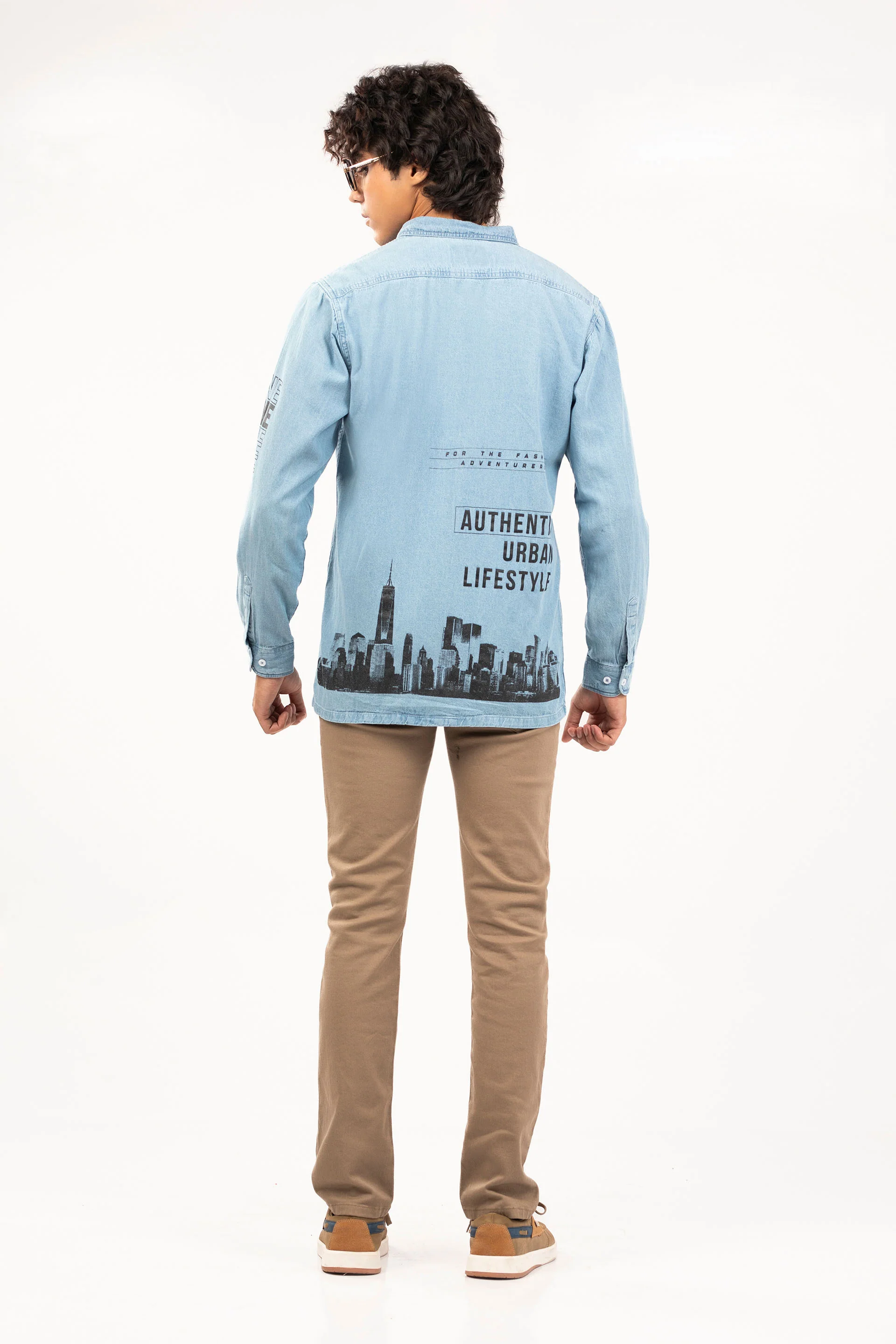 Printed Denim Shirt - Image 4