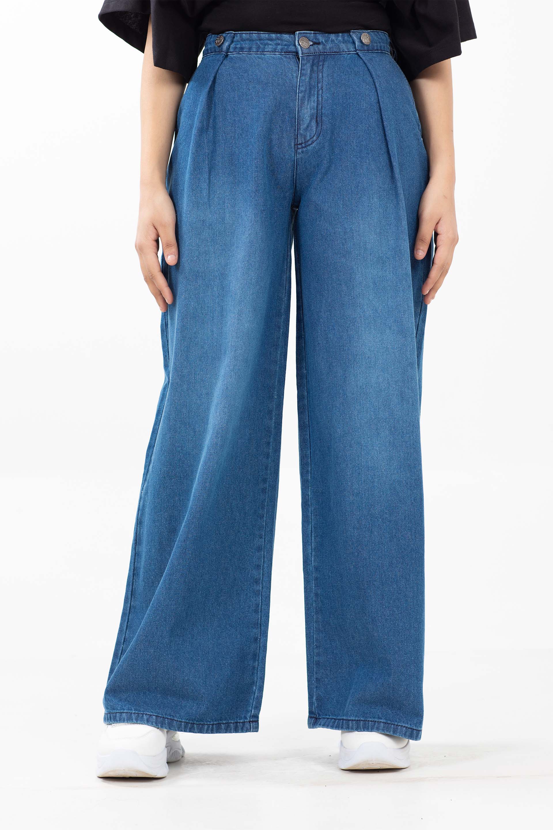 Pleated Baggy Jeans - Image 3