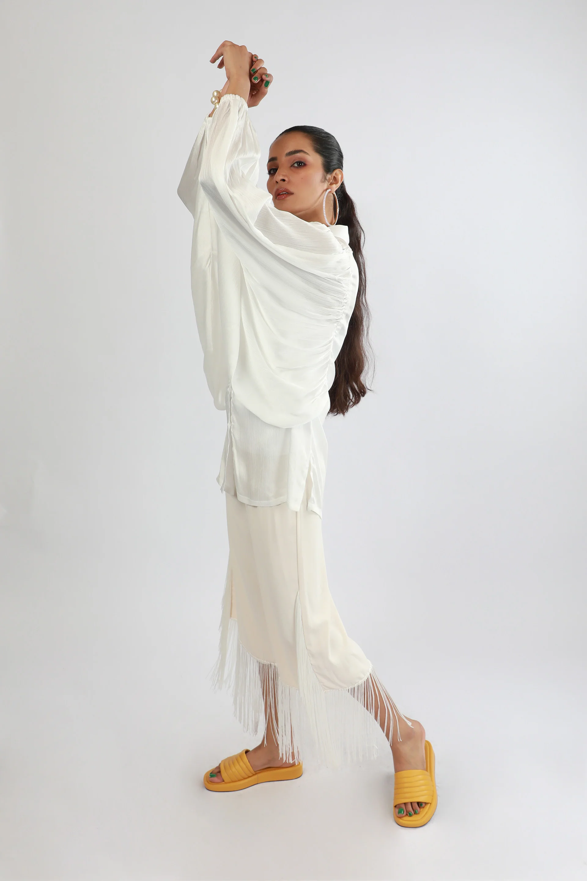 Fringed Pants Beige - Image 3
