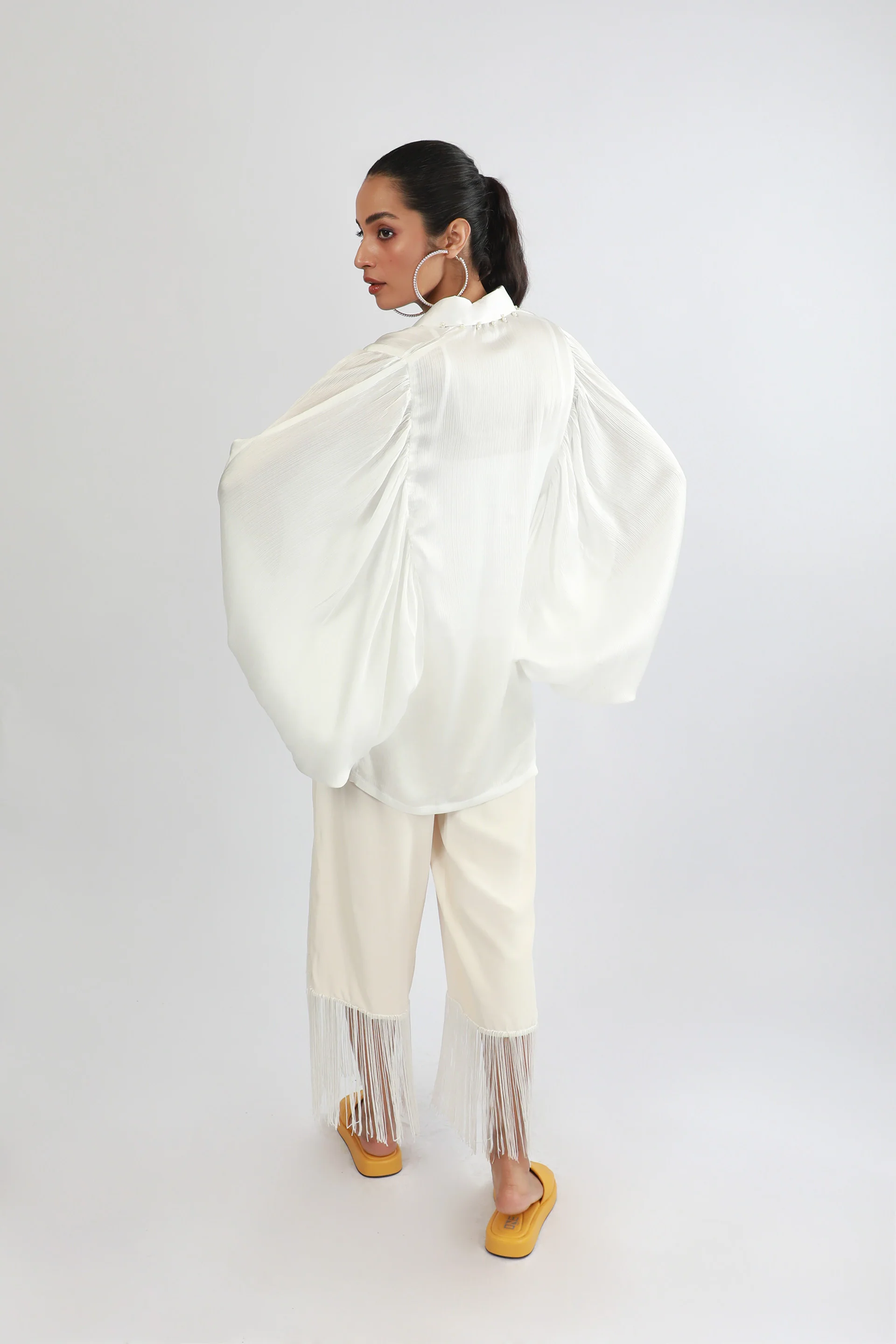Fringed Pants Beige - Image 4
