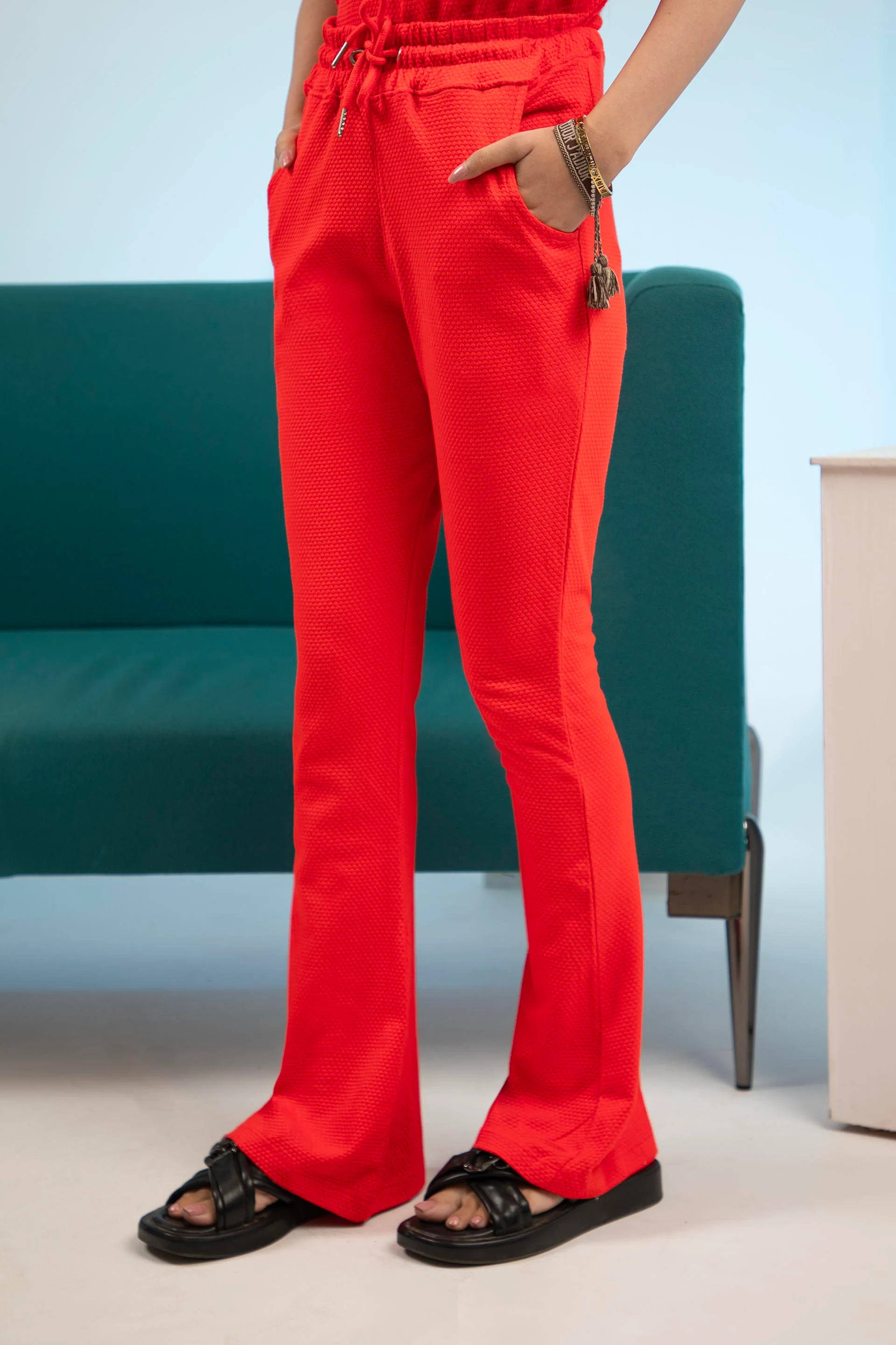 Flared Trackpants Red - Image 2