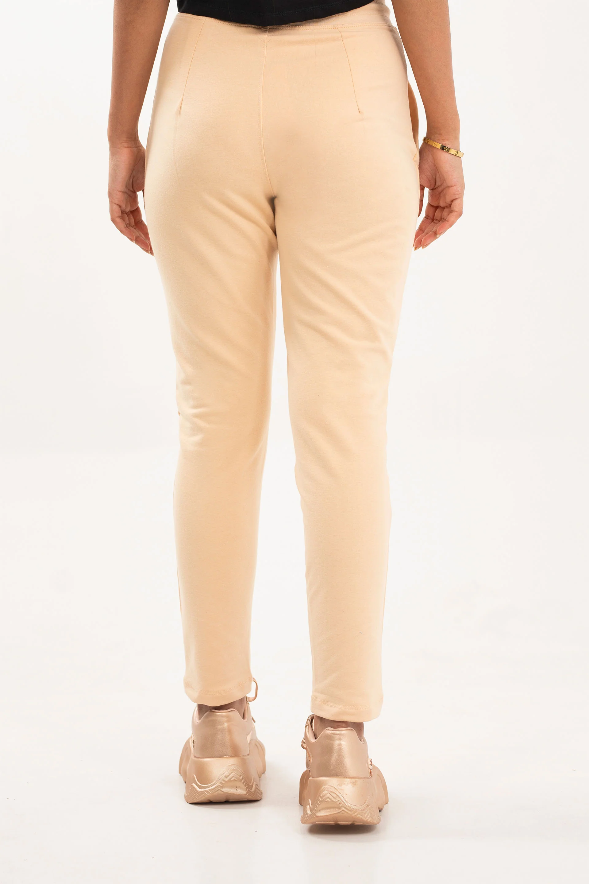 Pleated Track Pants Beige - Image 4