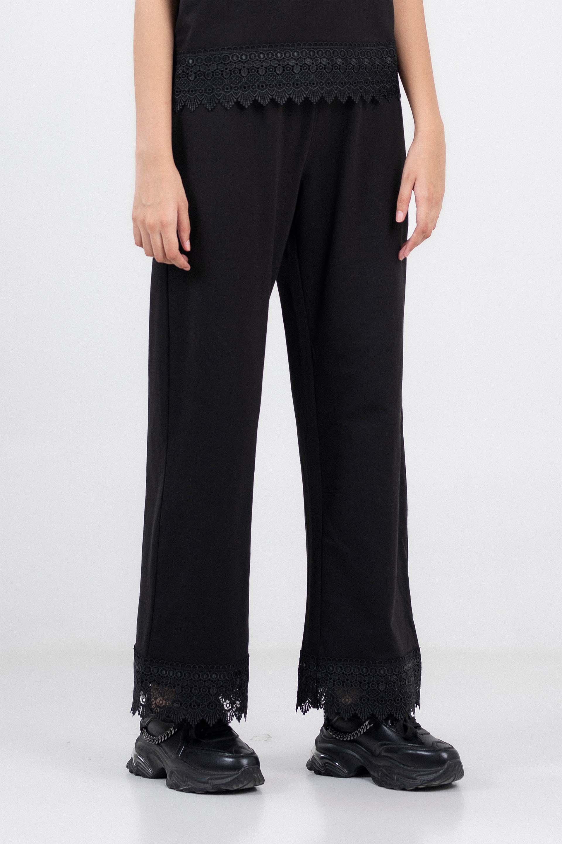 Wide Leg Lace Trousers - Image 2
