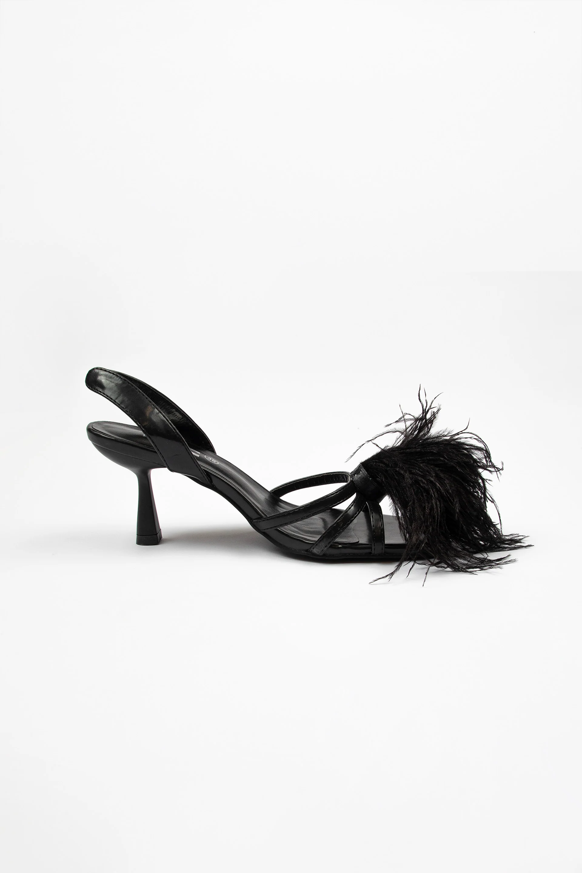 Feathered Sandals Black - Image 3