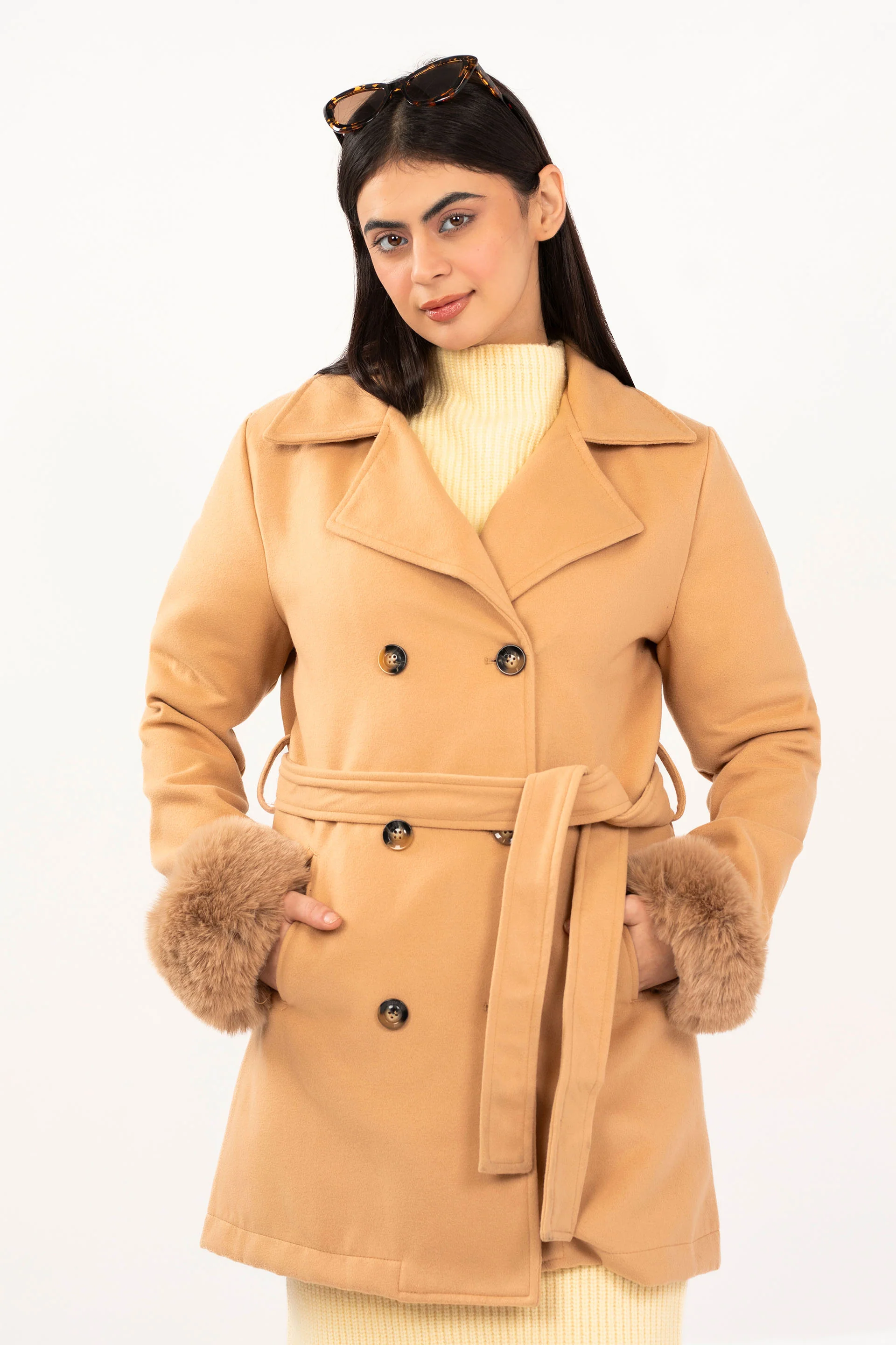 Textured Long Coat - Image 3