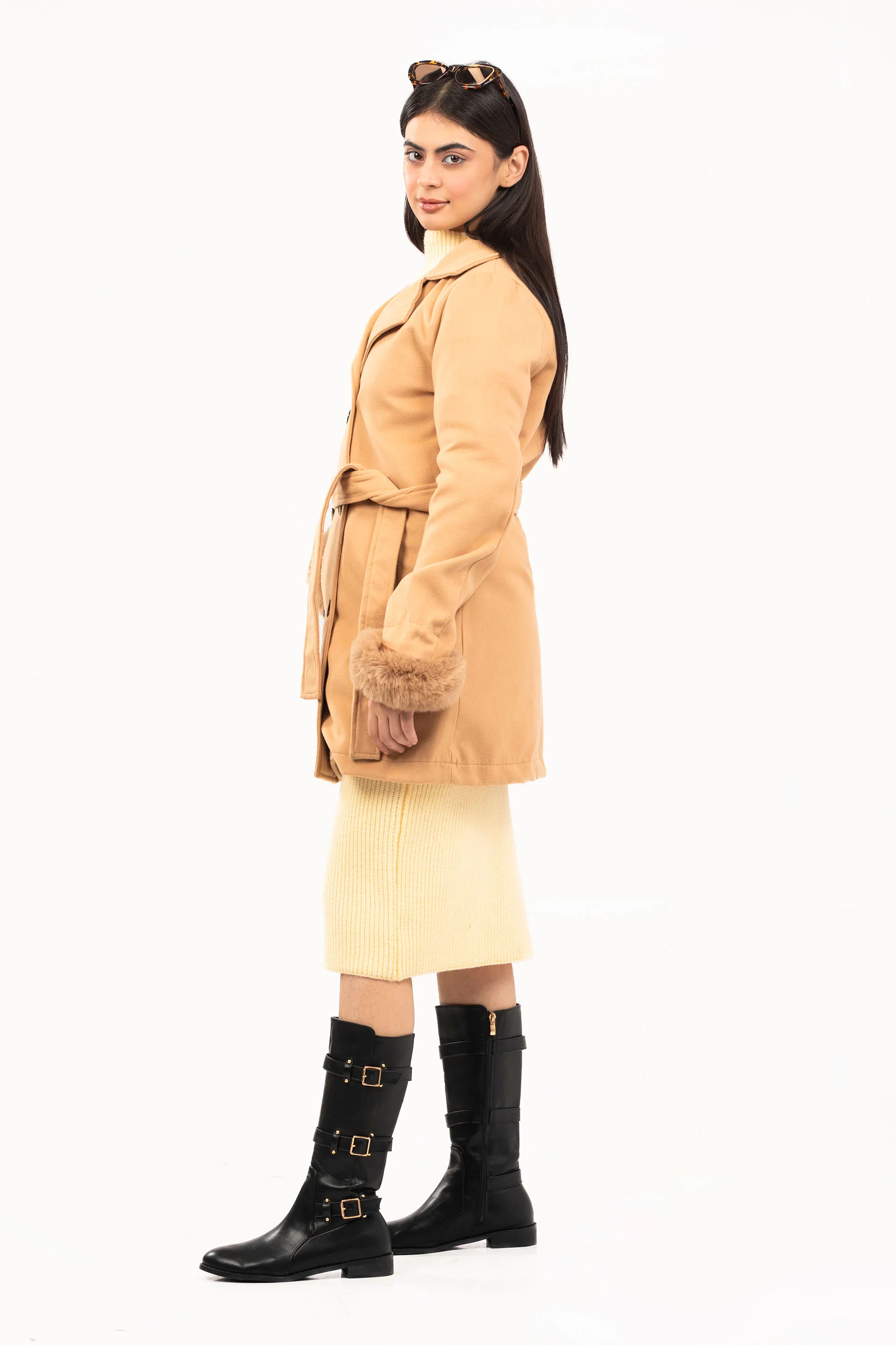 Textured Long Coat - Image 4