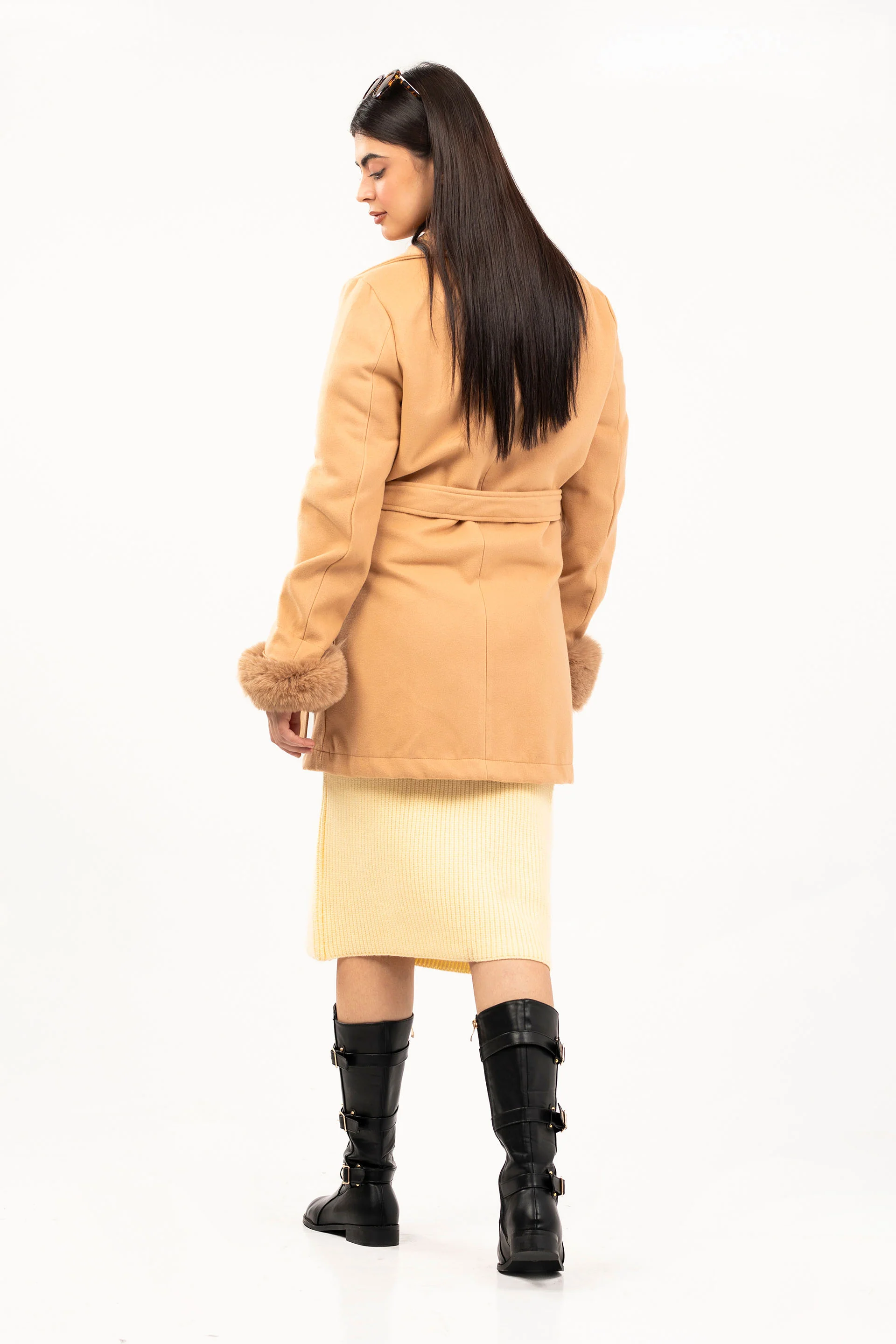 Textured Long Coat - Image 5