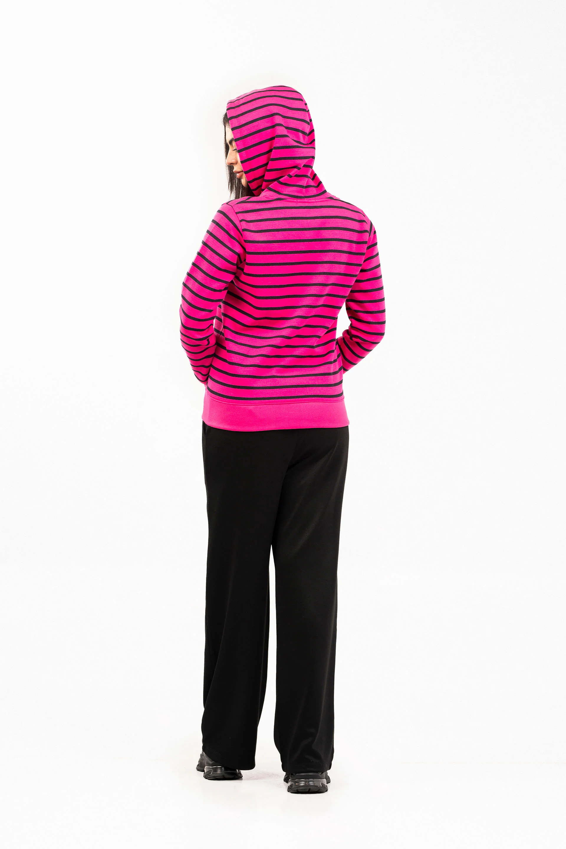 Striped Zipper Hoodie - Image 4