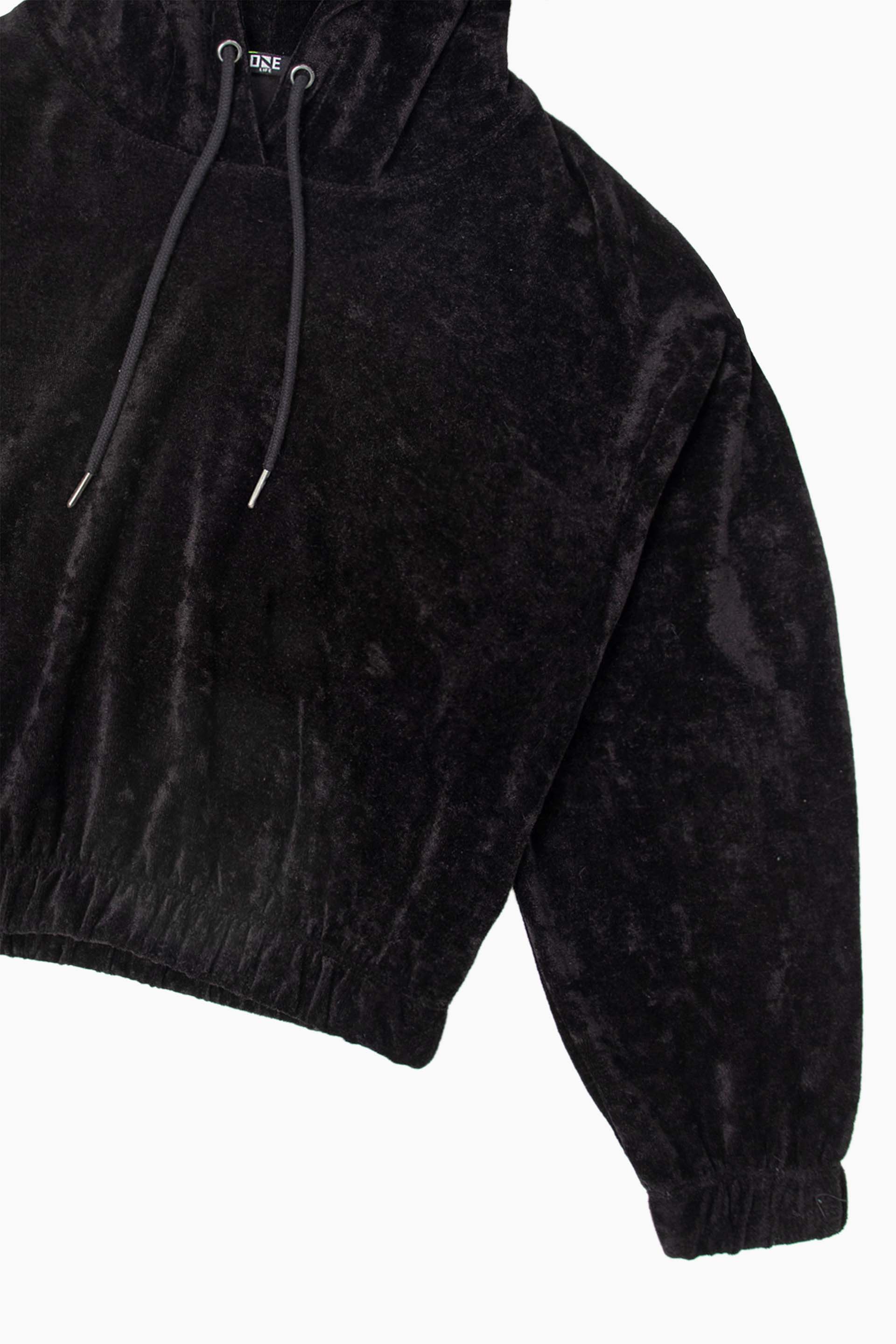 Velour Cropped Hoodie - Image 2