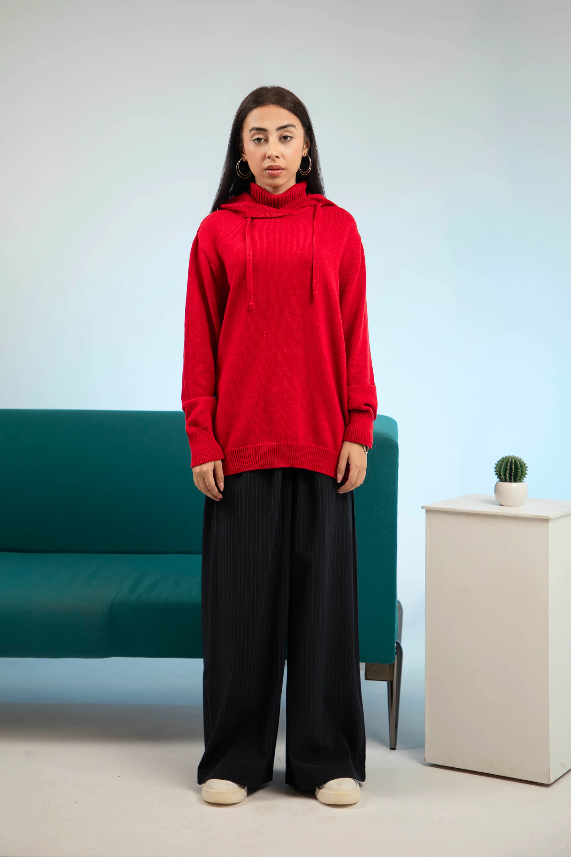 Hooded Sweater Red - Image 2