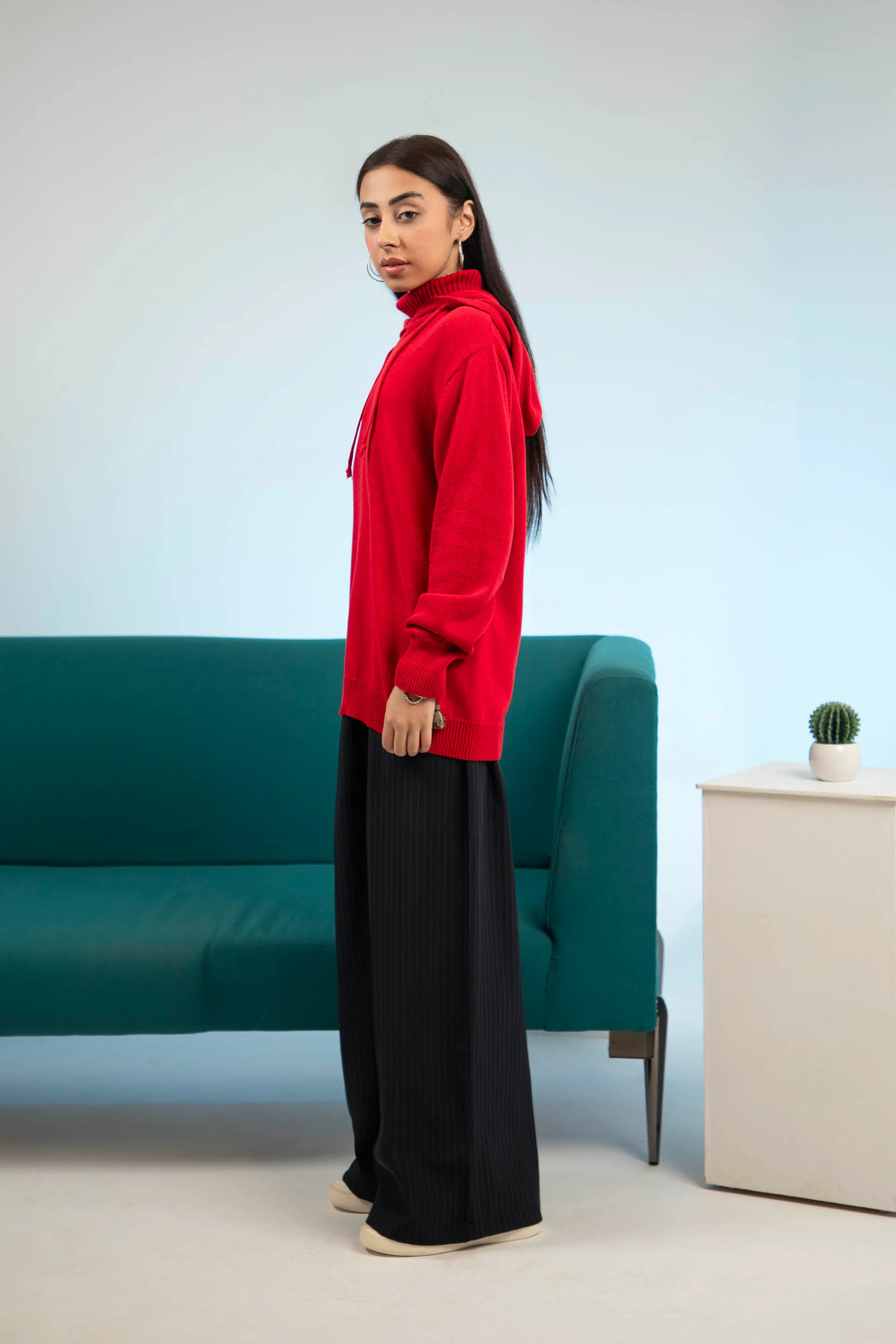 Hooded Sweater Red - Image 3