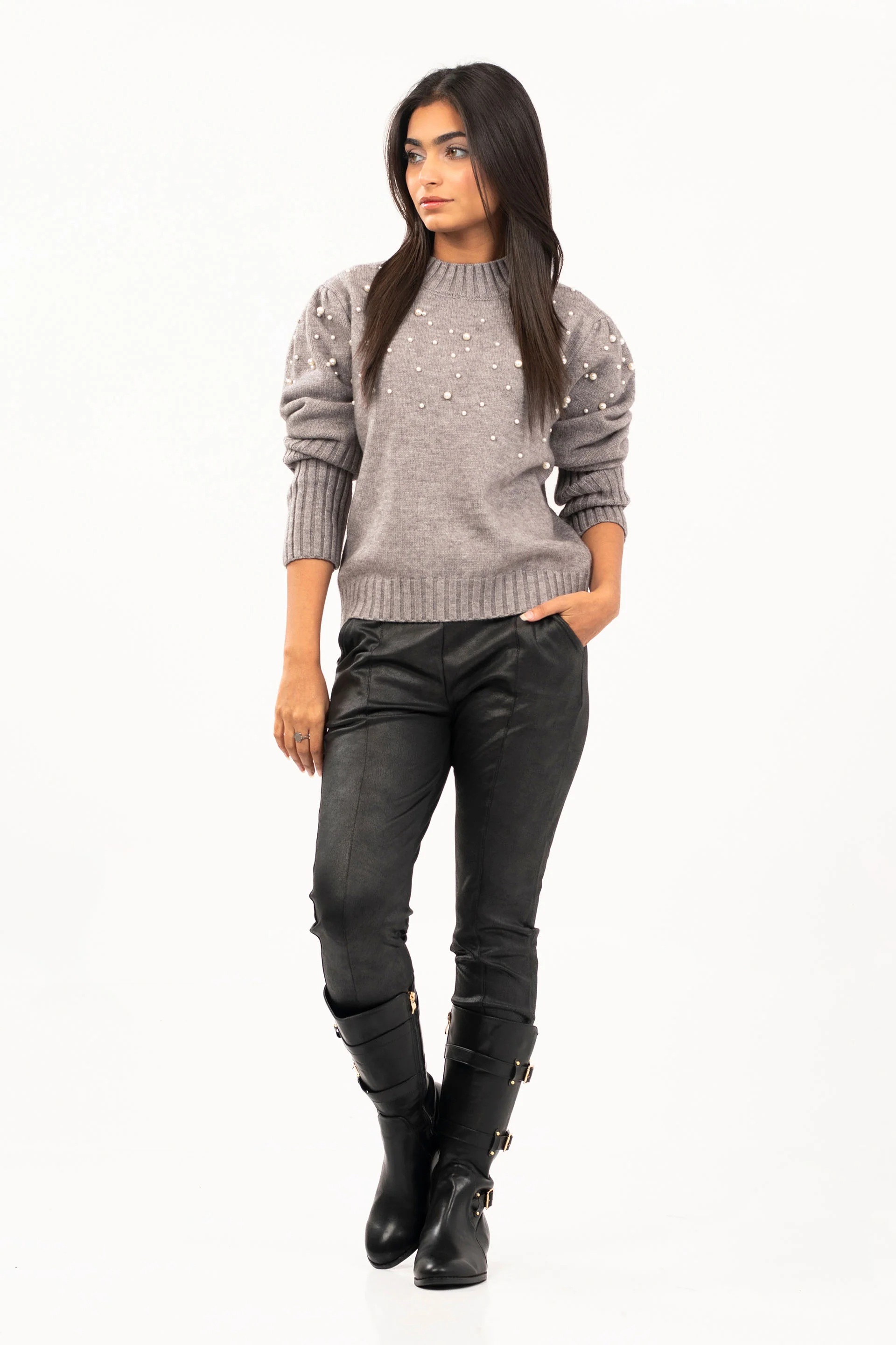 Faux Pearl Sweater - Image 2