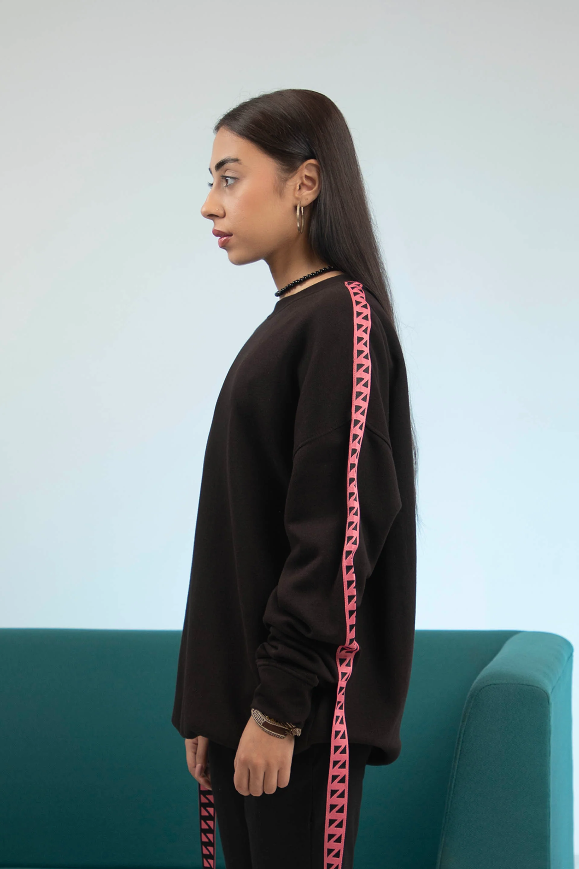 Tape Sweatshirt Black - Image 2