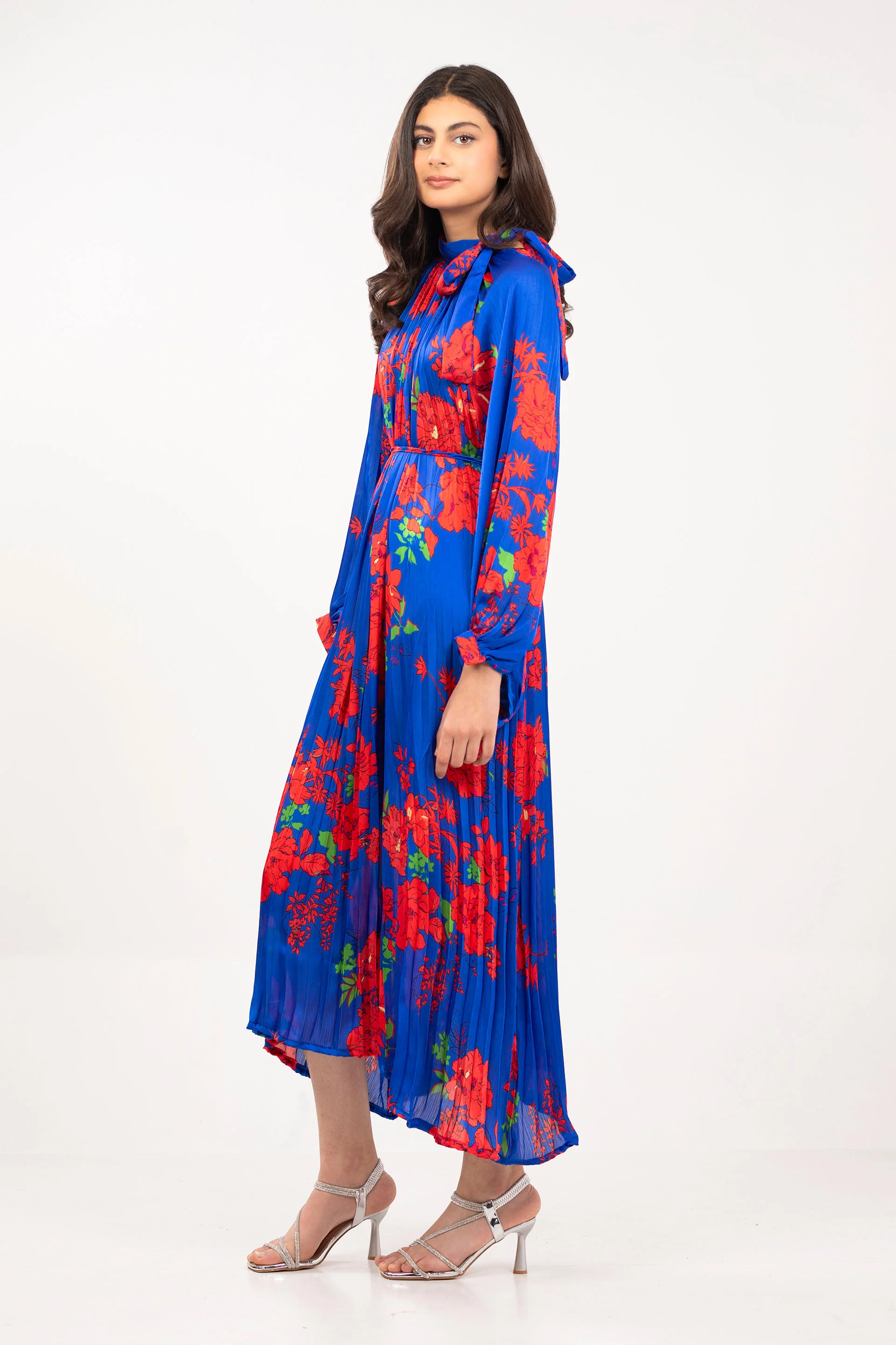 Pleated Printed Dress - Image 5