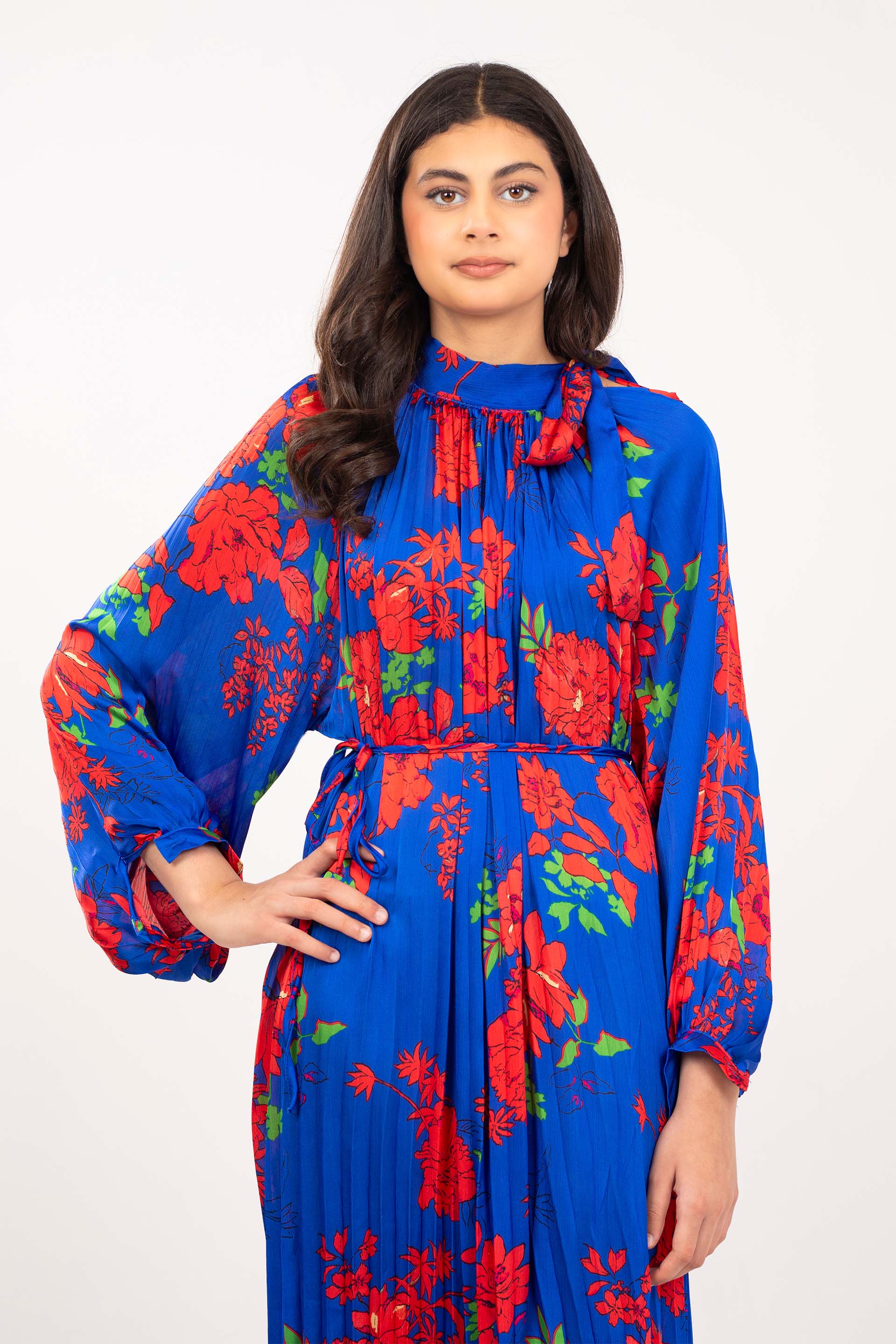 Pleated Printed Dress - Image 6