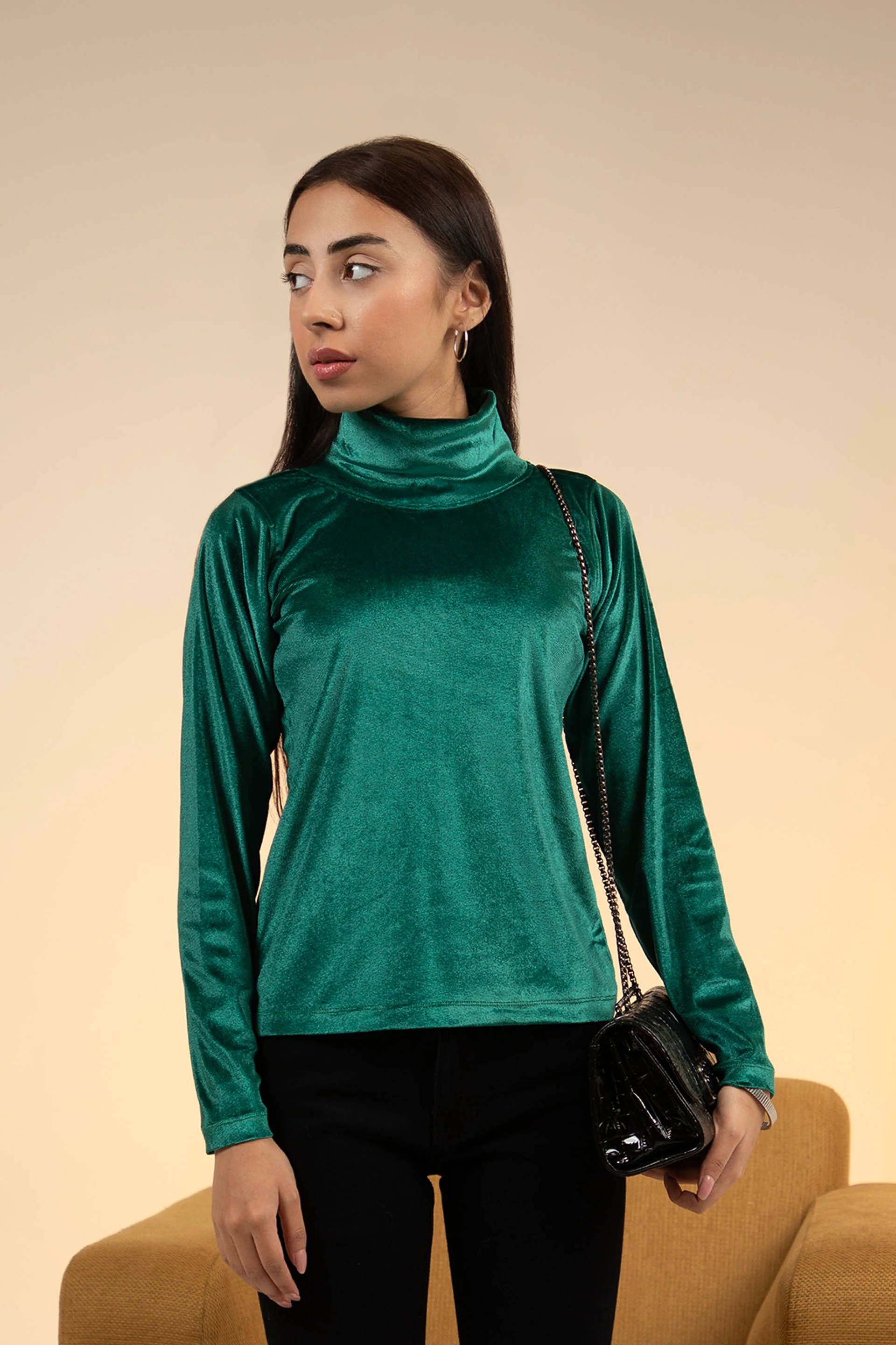 Velvet Hightneck Green - Image 2