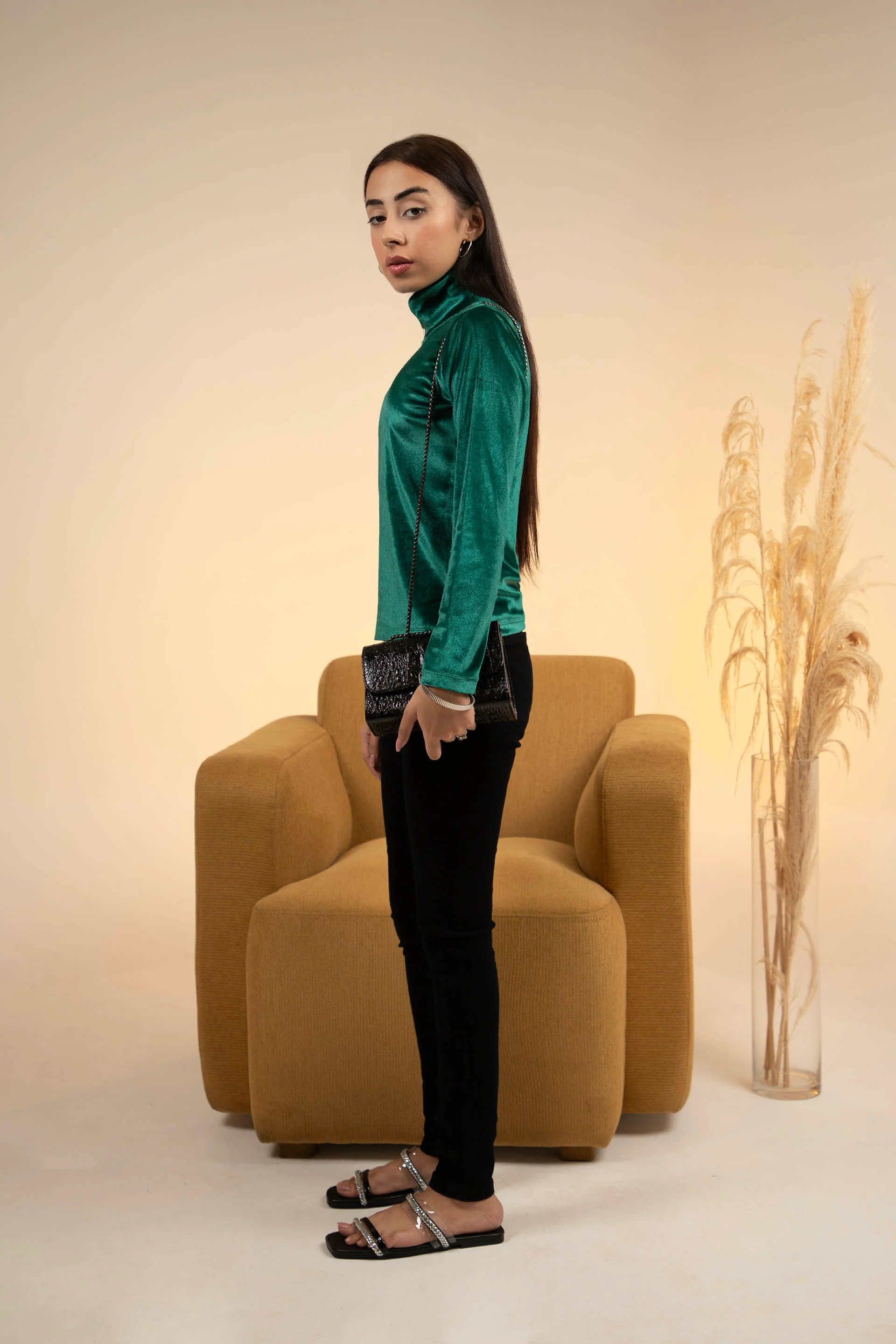 Velvet Hightneck Green - Image 3