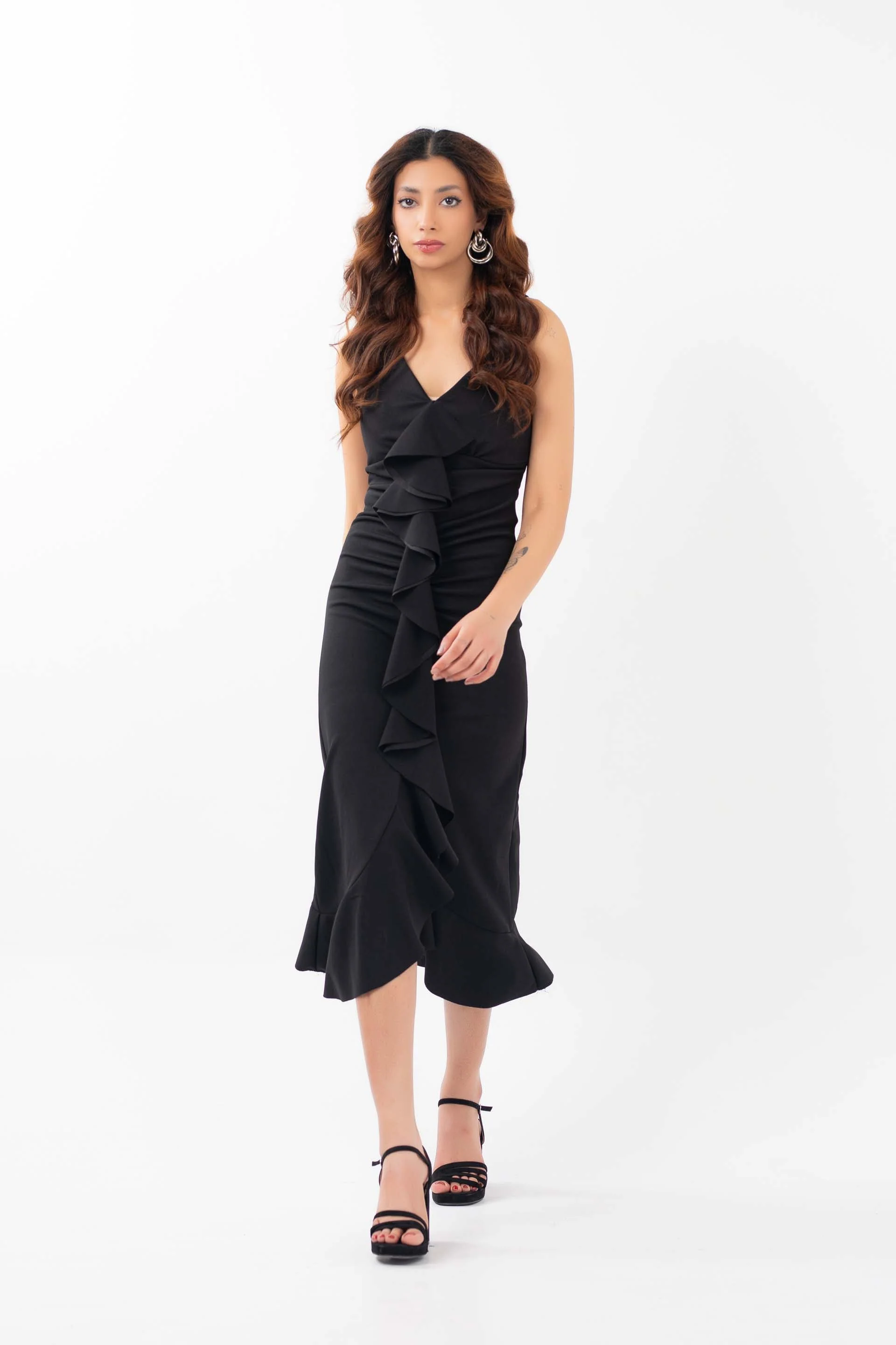 Ruffled Dress Black - Image 4