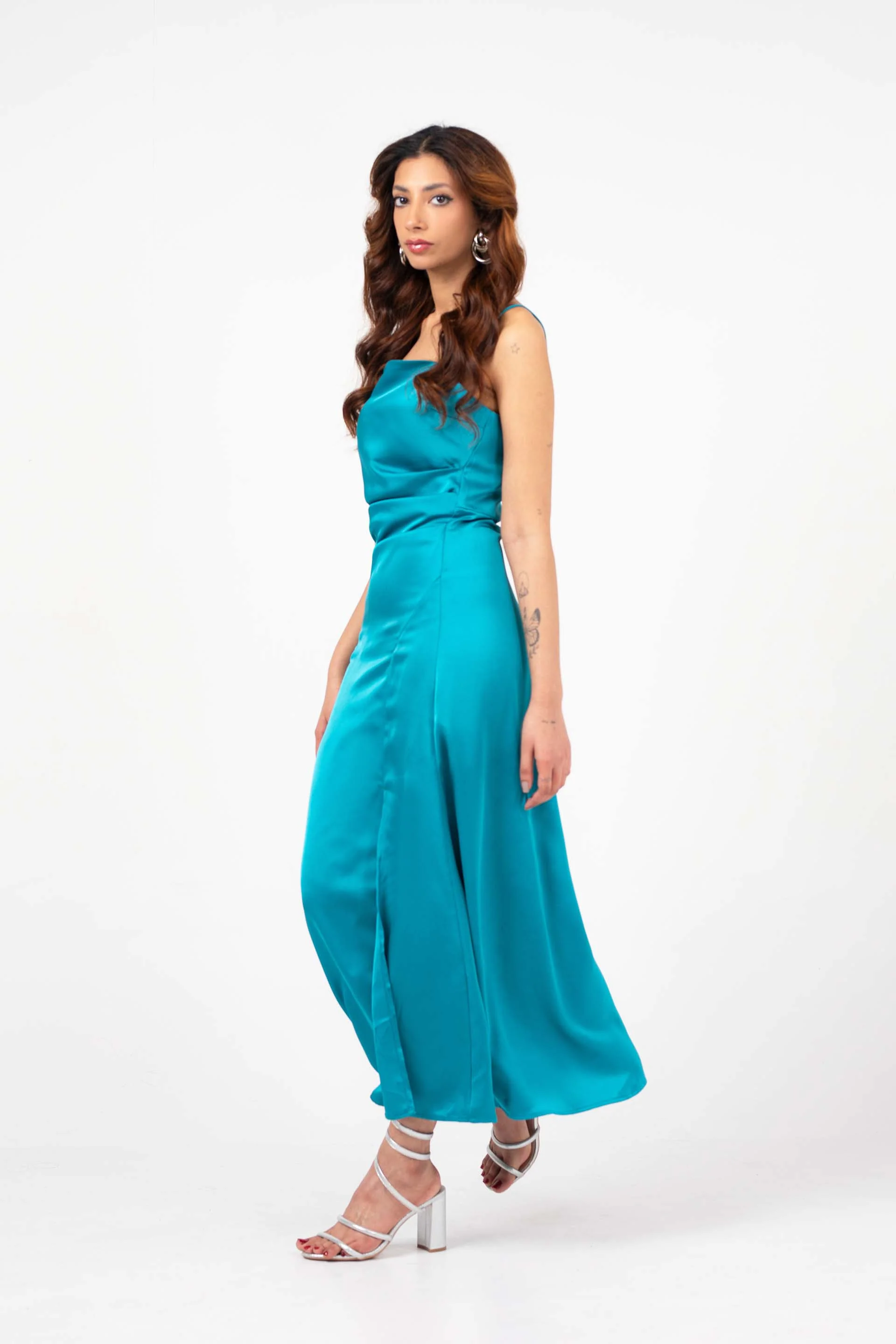 Slip Dress Teal - Image 3