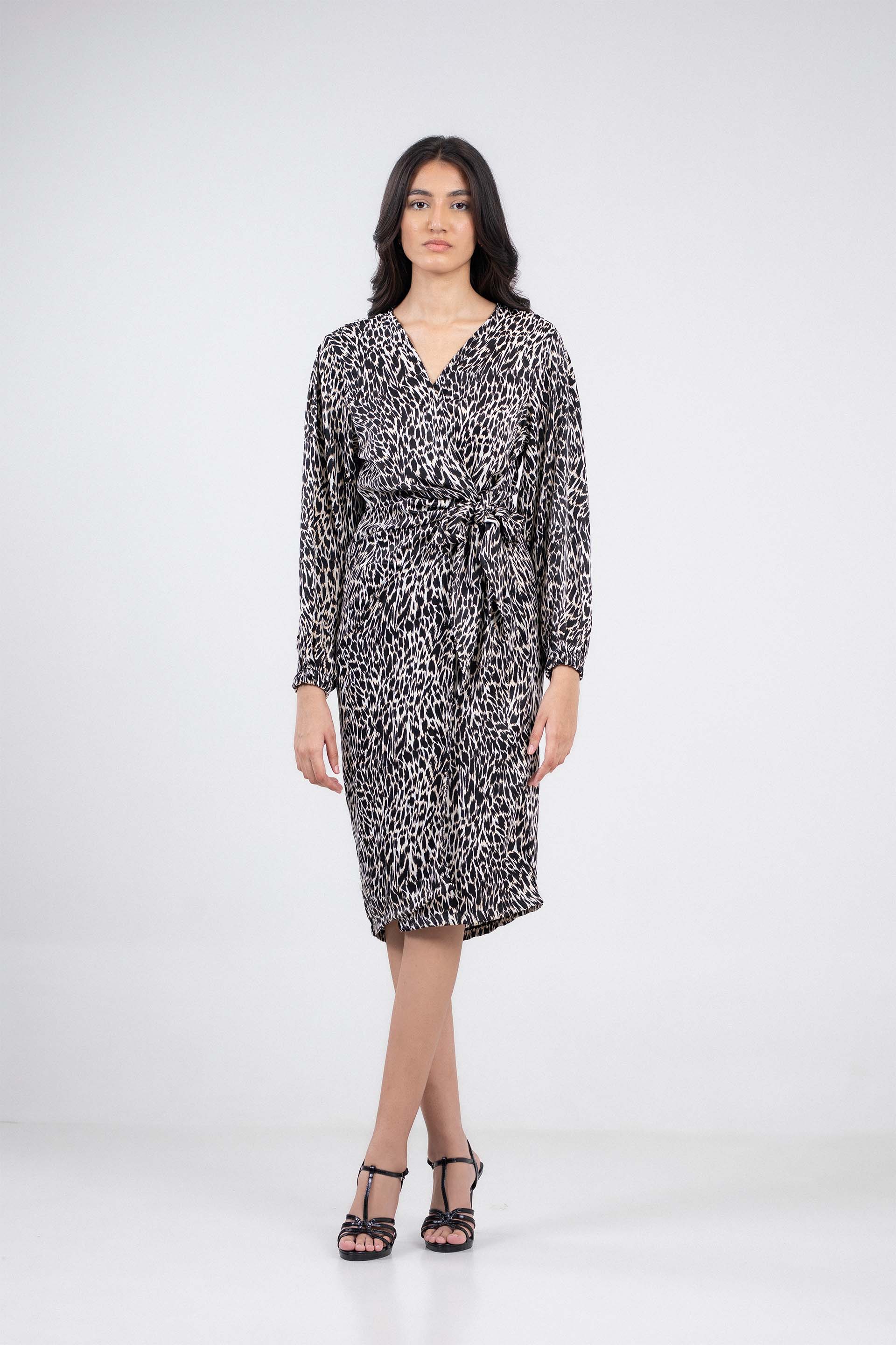 Printed Wrap Dress - Image 3