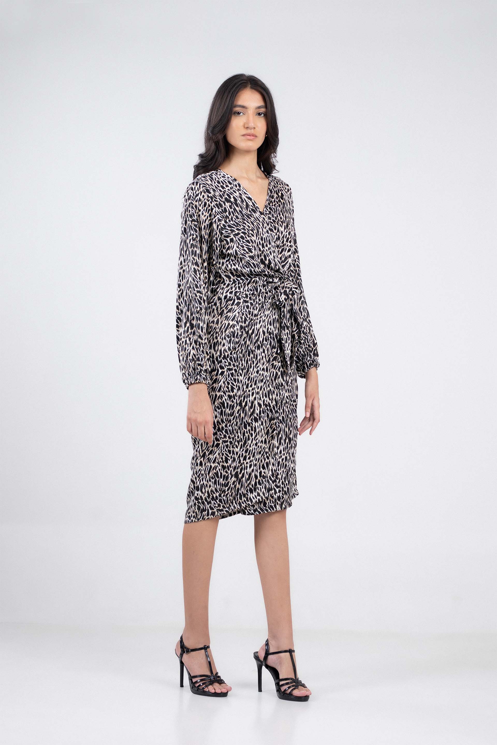 Printed Wrap Dress - Image 4