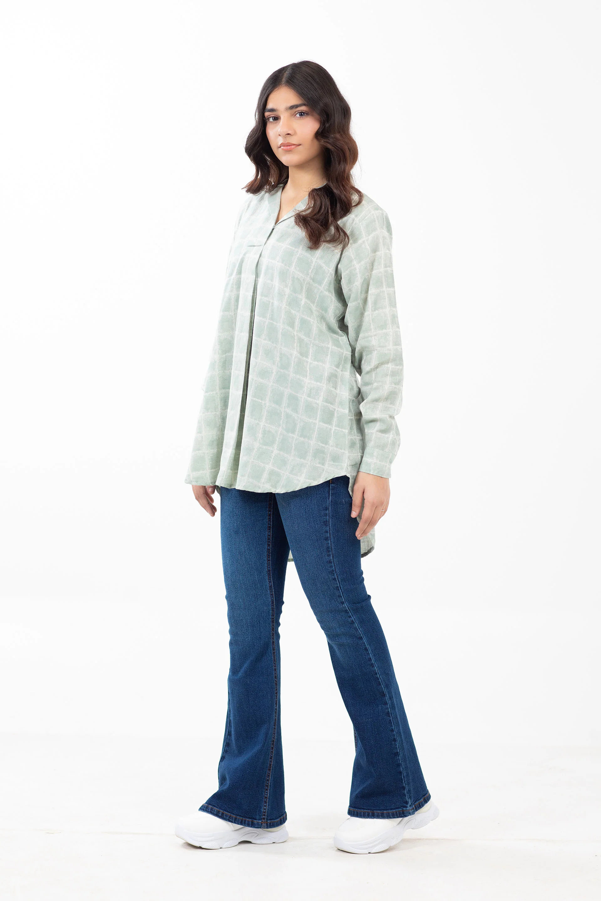 V-neck Pleated Shirt - Image 2