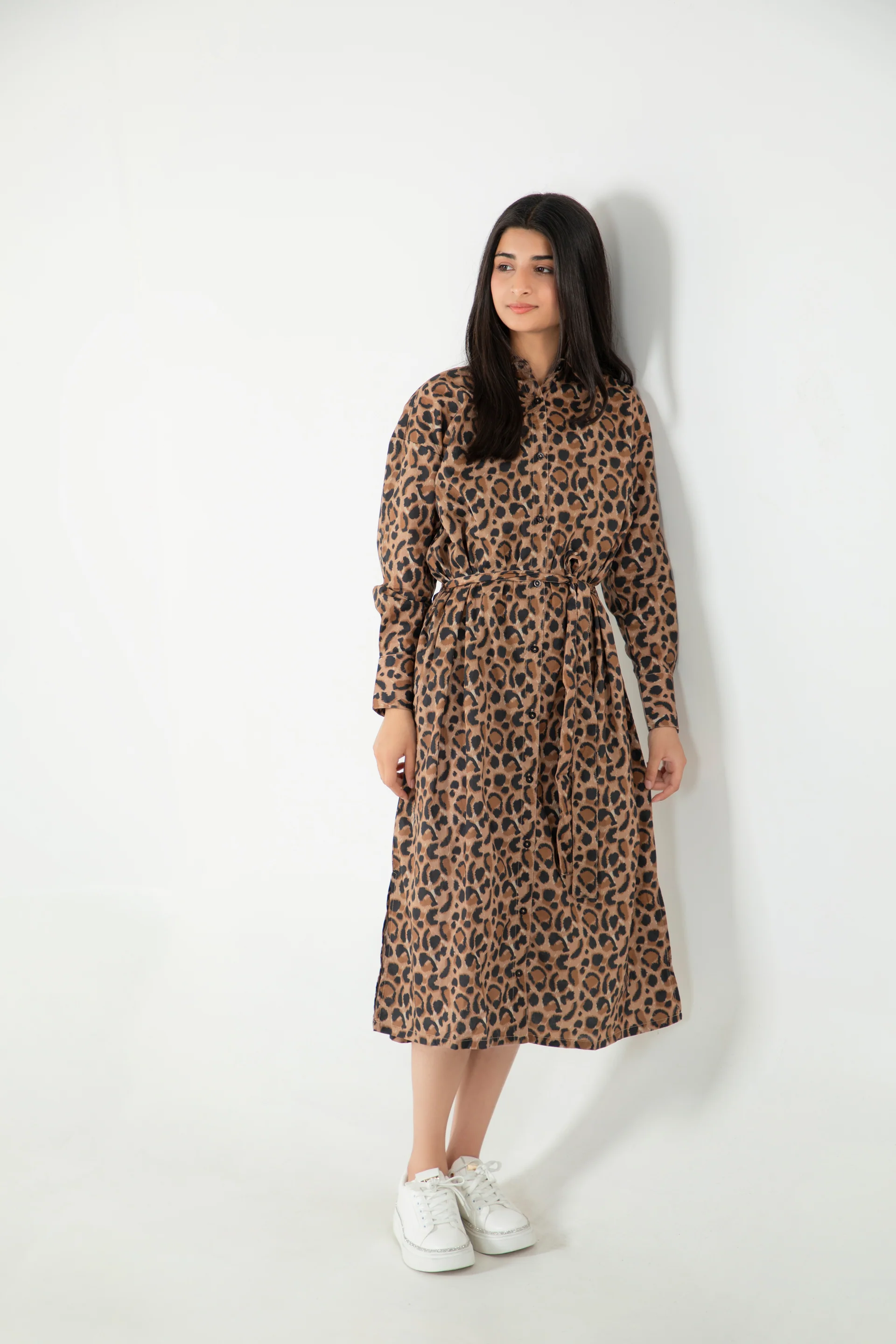 Textured Button Down Dress - Image 3