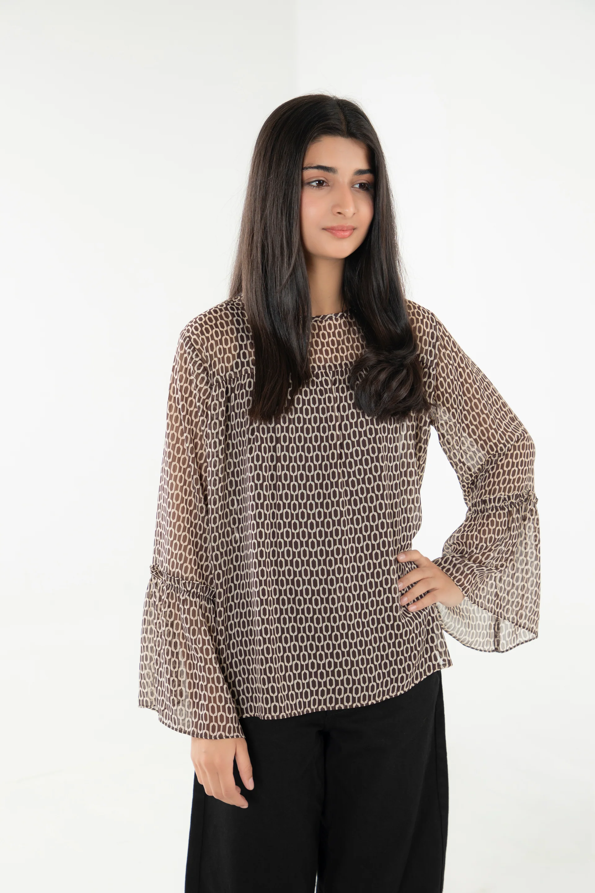 Gathered Frill Top
