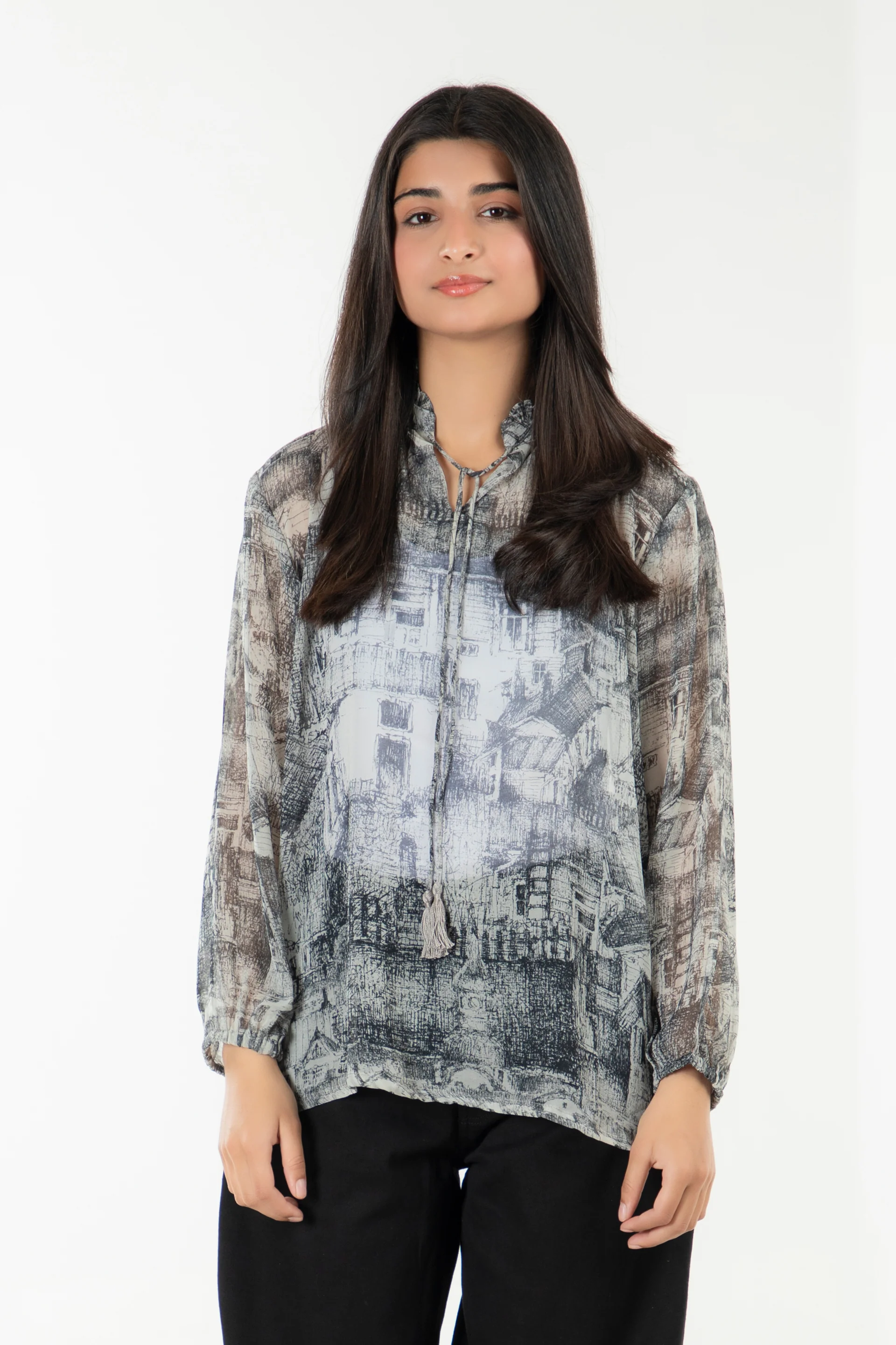 Ruffled Neck Top - Image 3